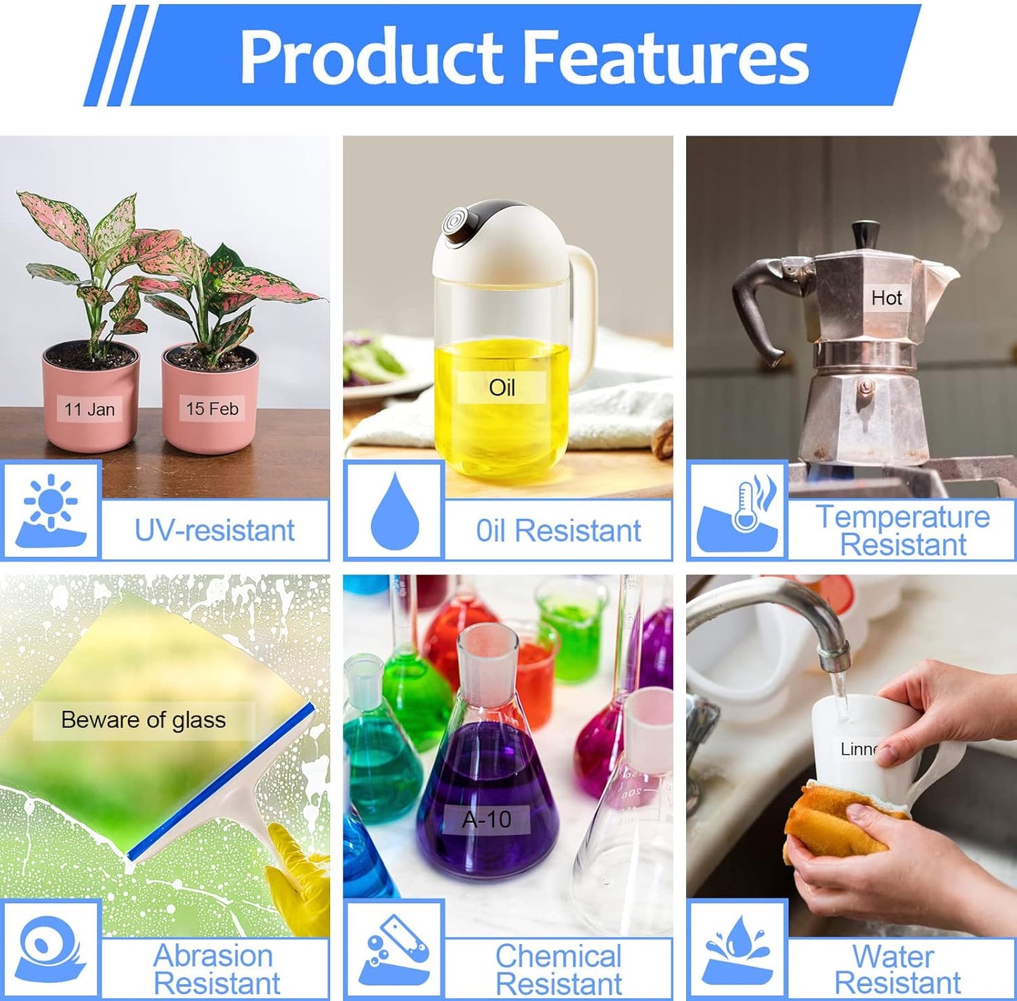 6PK 24mm Clear Label Tape Compatible for Brother P-Touch Label Maker Tape TZe-151 1 Inch TZe TZ Label Tape TZ-151 TZe151 TZ151 24mm 0.94'' Laminated Clear Tape for PT-D600 D610BT P700