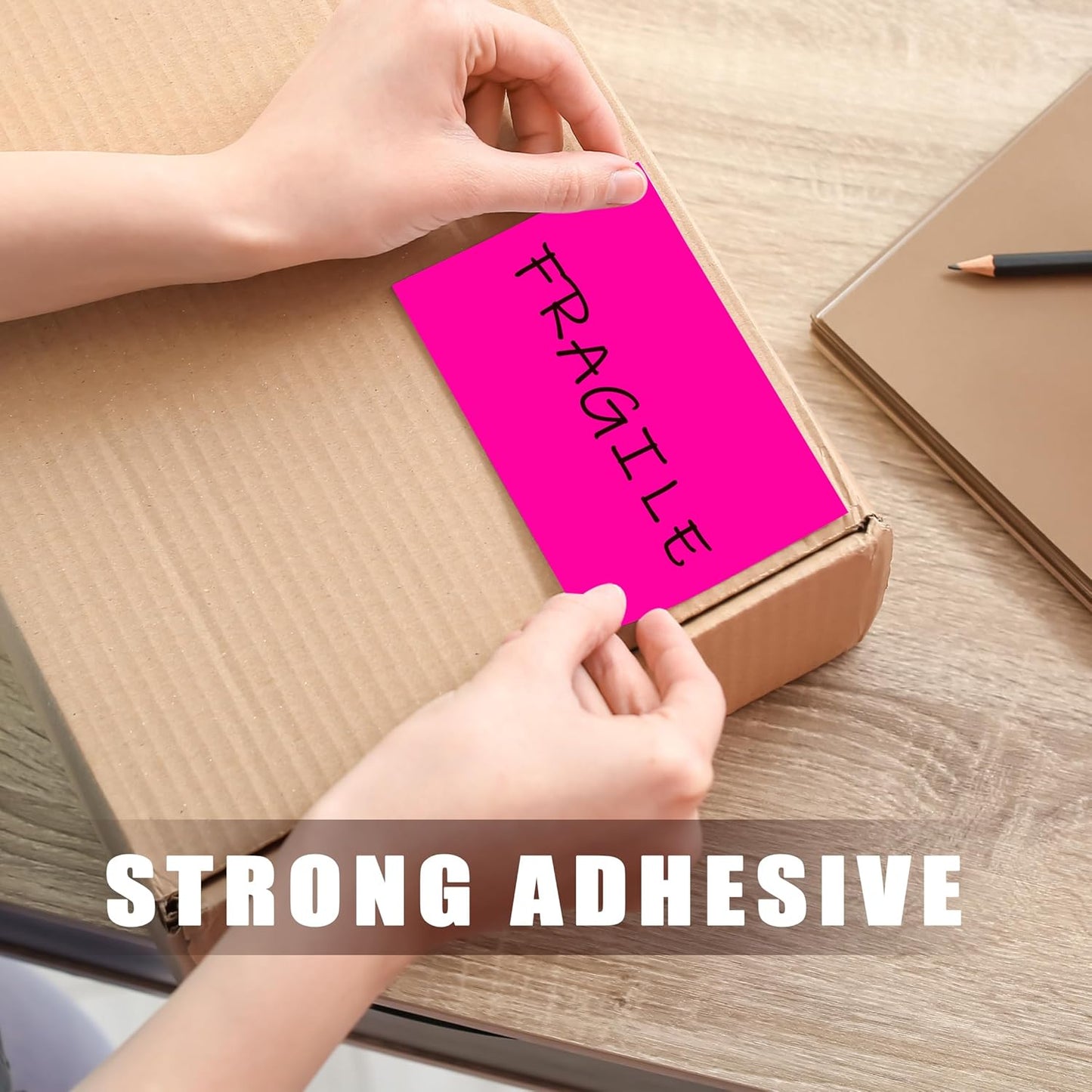 3 x 5 Inch 250Pcs Rectangle Color Coding Stickers,Strong Adhesion Easy to Write Label for Moving,Box Organization,Inventory,Business,Fluorescent Pink