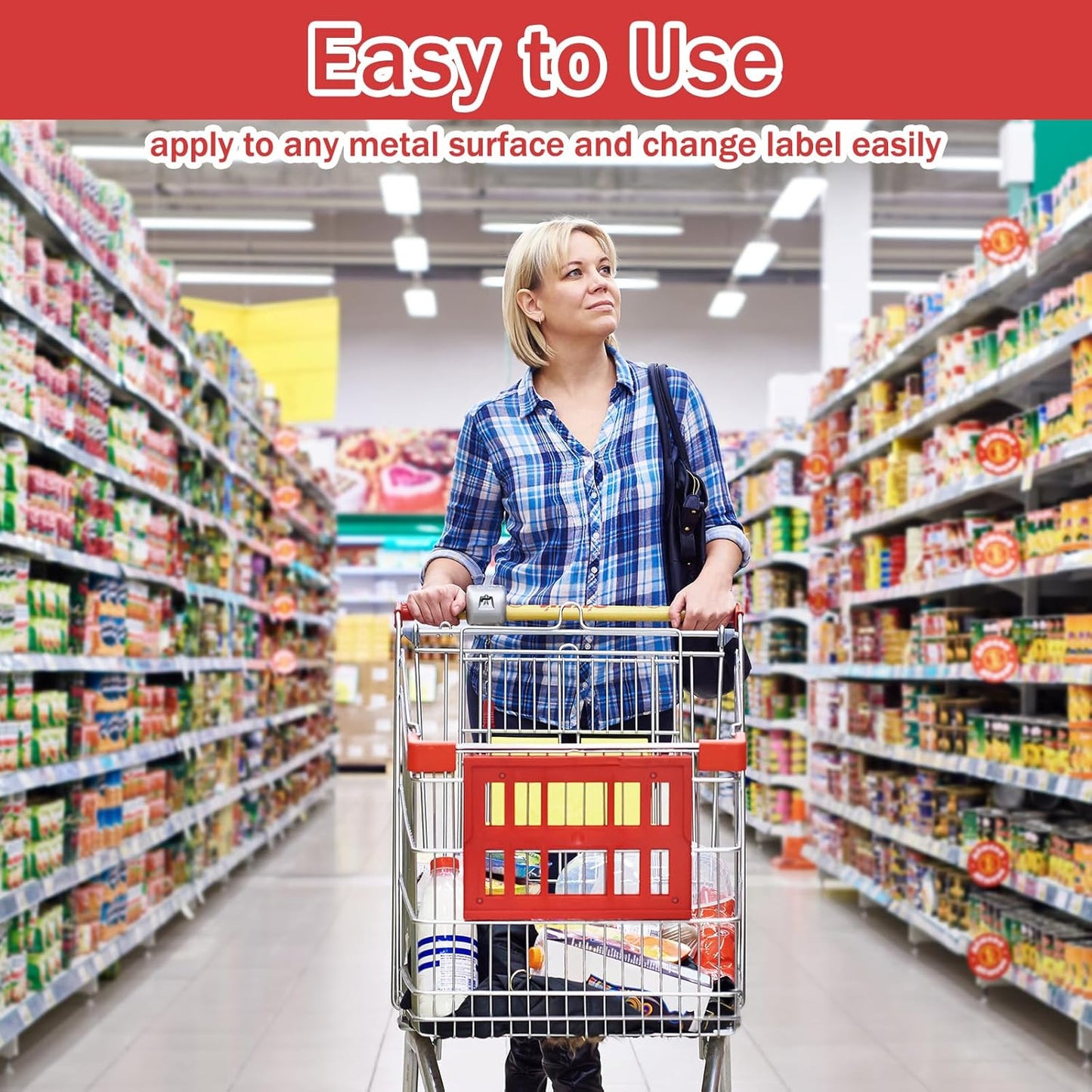 Fainne 25 Pcs 1. 25 Inch Magnetic Shelf Label Strip Holders for Metal Racks and Shelves, Clear Wire Shelf Price Tag Holder Installed in Supermarkets, Shops, Convenience Stores, 48 Inches Long