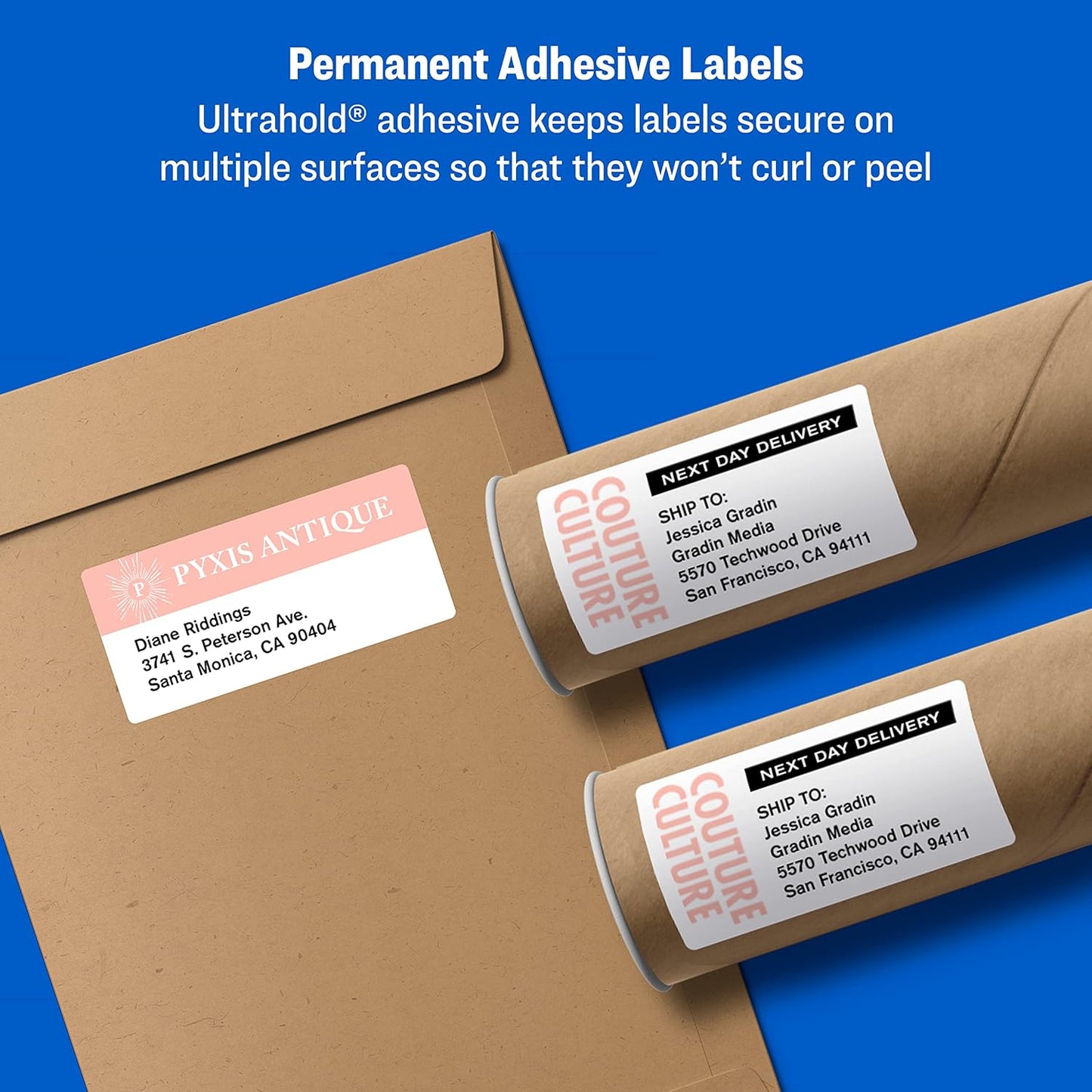 Avery Shipping Address Labels, Laser Printers, 2,000 Labels, 3-1/2 x 5, Permanent Adhesive, TrueBlock (5-Pack 5168)