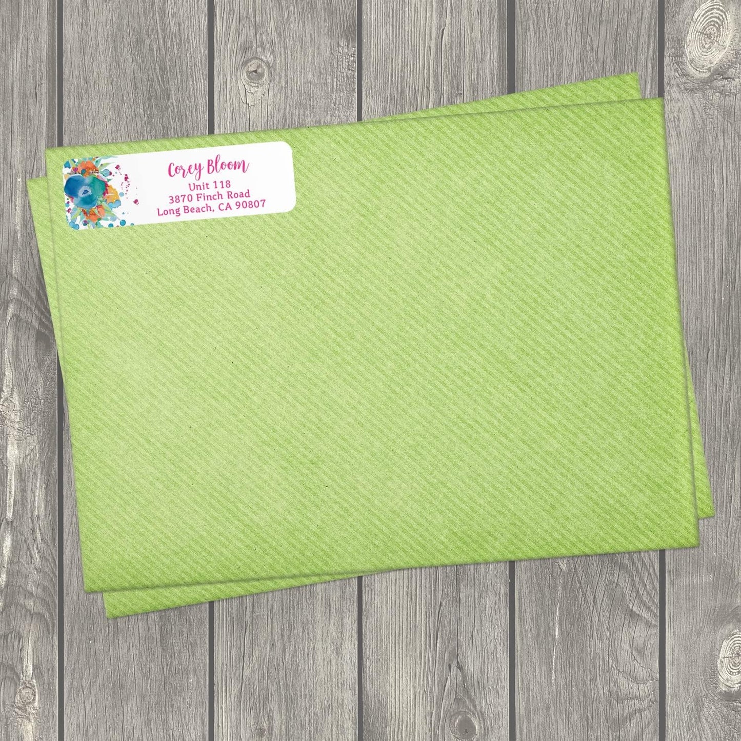 Bright Watercolor Floral Rolled Address Labels / 5 Vibrant Flower Bouquet Designs/Roll of 250 Personalized Address Labels/Designer Return Address Stickers in Elegant Plastic Dispenser