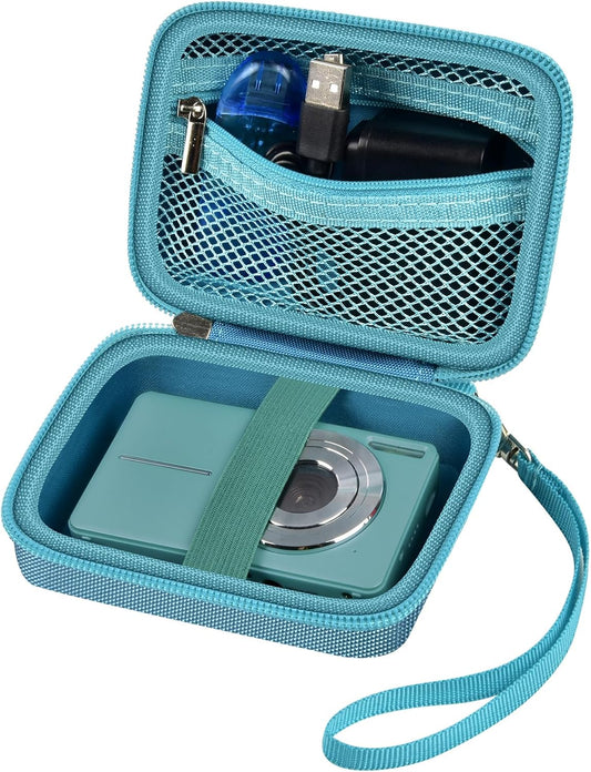 Case Compatible with VAHOIALD FHD 1080P Digital Camera/for CAMKORY Digital Point and Shoot/for Kodak PIXPRO FZ45-BK 16MP Vlogging/for IWEUKJLO/for Nsoela, Holder for SD Card More (Dark Green)