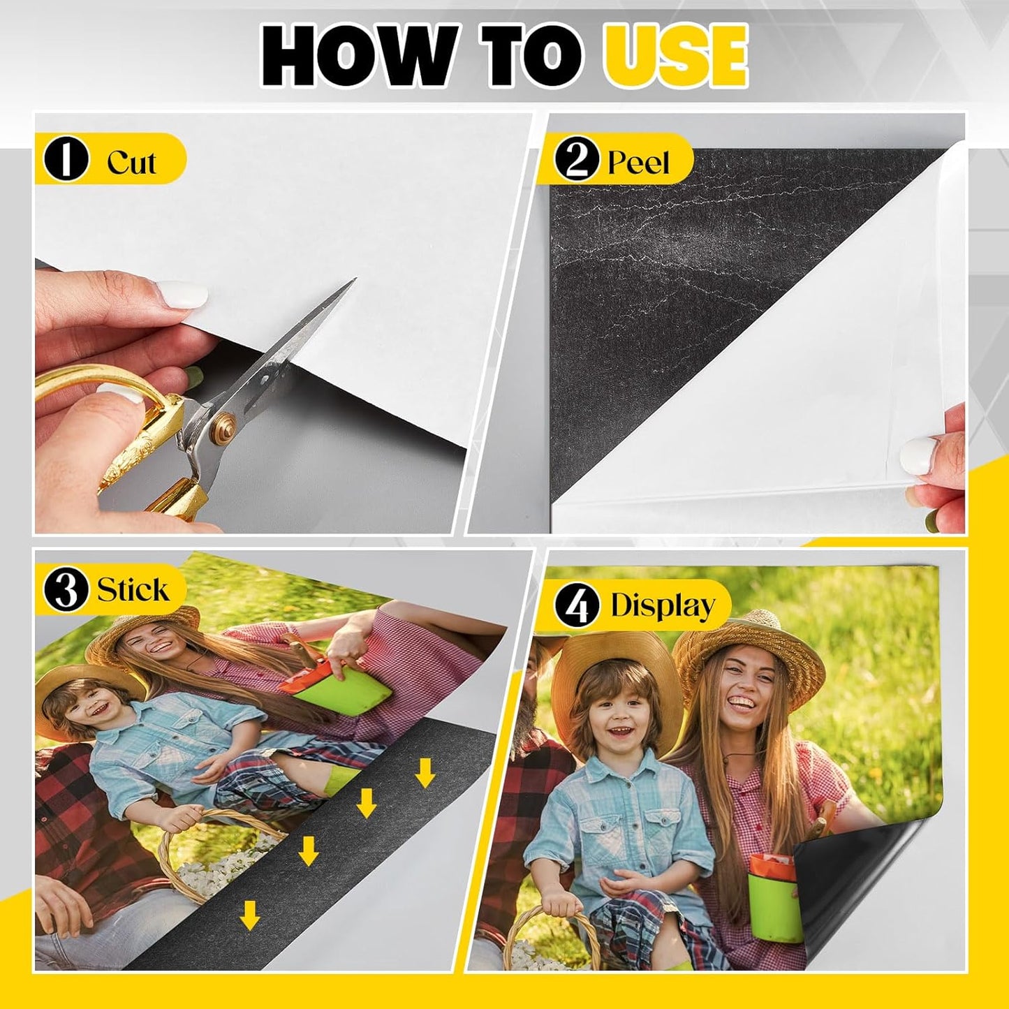 12 Inch x 5ft x 30mil Extra Large Adhesive Magnetic Sheet Roll Not Printable Adhesive Backing Cut and Customize Flexible Sheet Blank White Surface Magnetic Sign for Craft Photo Craft, Glossy