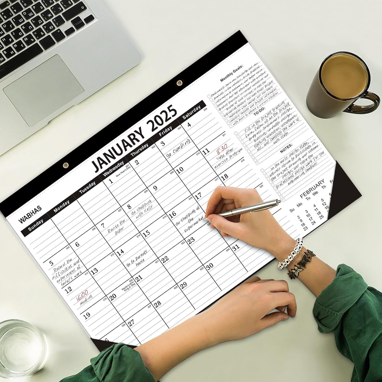 Desk Calendar 2025-2026-18 Months-January 2025 to June 2026,Desk calendar 2025-2026,12x17 in,School Calendar 2025,Office Desk Calendar 2026