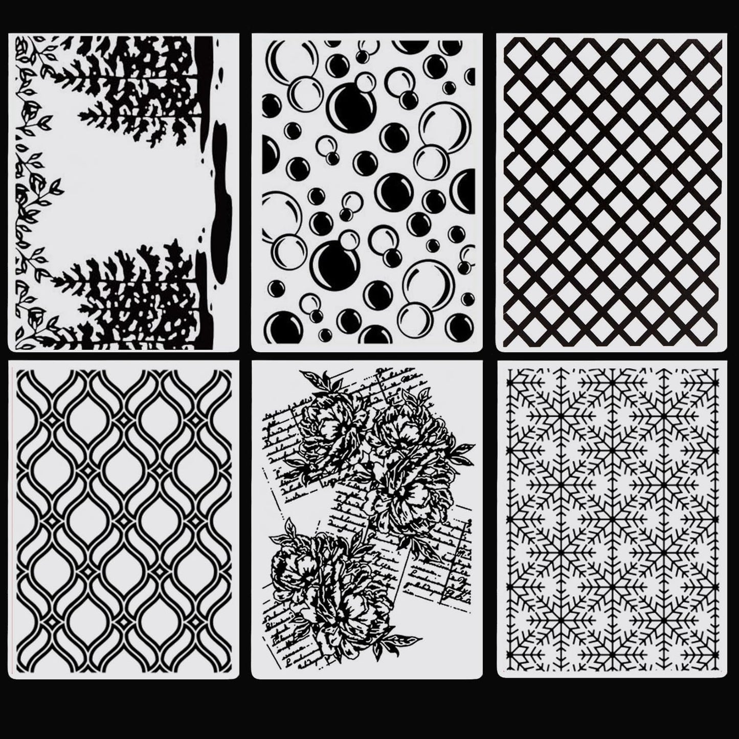 6Pcs Flower Leaf Embossing Folders DIY Craft Paper Card Embossing Template Stencil Paper Card Decorating Mold Plastic Embossing Machine Template for Card Making Scrapbooking Photo Album Decoration