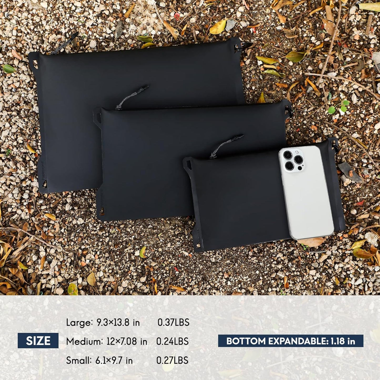 Haimont Waterproof Pouch, Small Waterproof Dry Bag with Upgrade Zipper for Travel Boating Kayaking Hiking Document Organizer