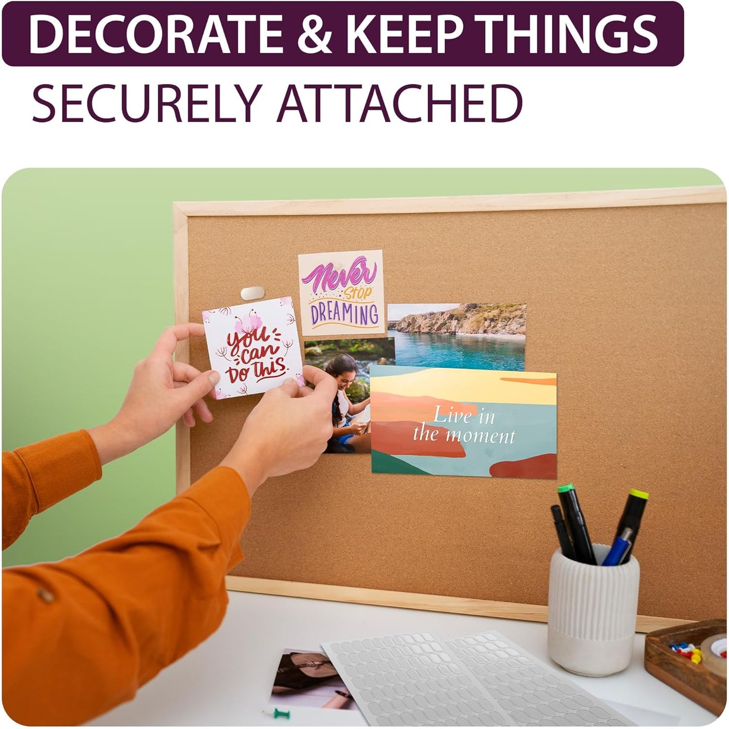 Clear Adhesive Dots 500PCs - Double Sided Sticky Dots Removable - Sticky Tack for Collectibles & Figurines, Arts & Crafts, Home Decor - Sticky Gel Self Adhesive Glue Dots