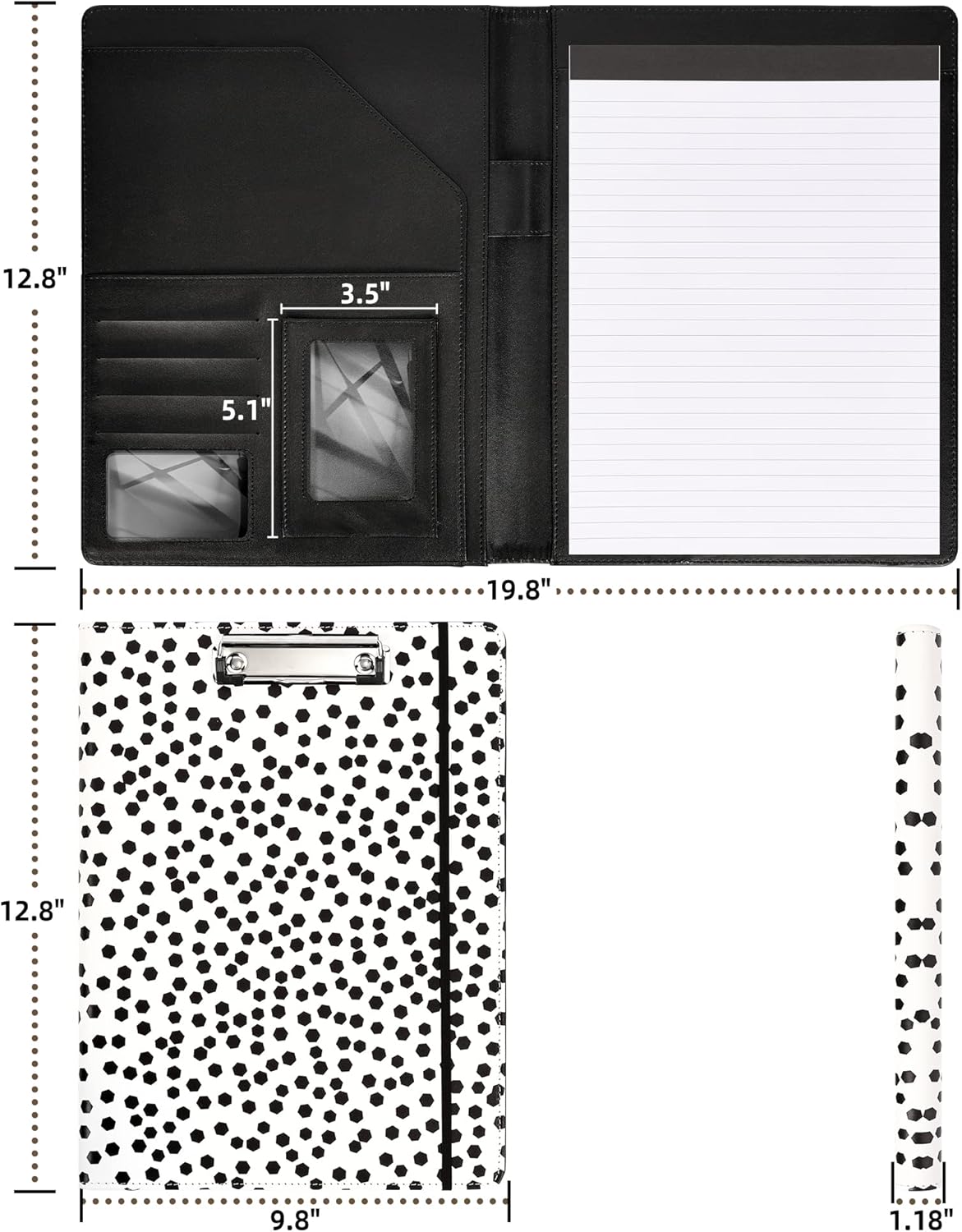 Clipboard with Storage 360 Foldable Leather Portfolio Junior Padfolio Clipboards Folder