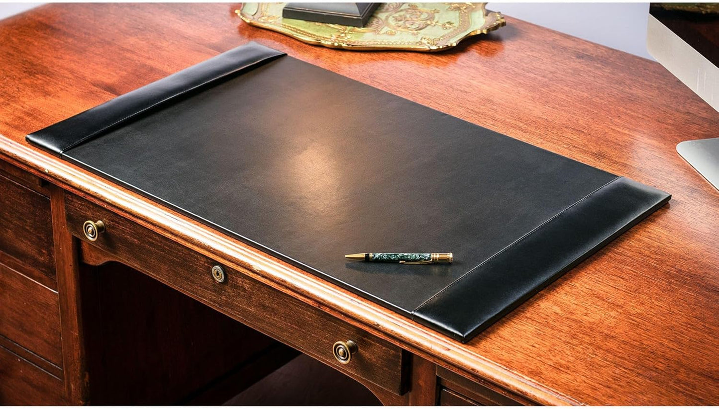 Dacasso Black Bonded Leather Luxury 9 Piece Desk Set - Blotter Pad & Desk Mat Organization Essentials - Executive Decor and Surface Protector