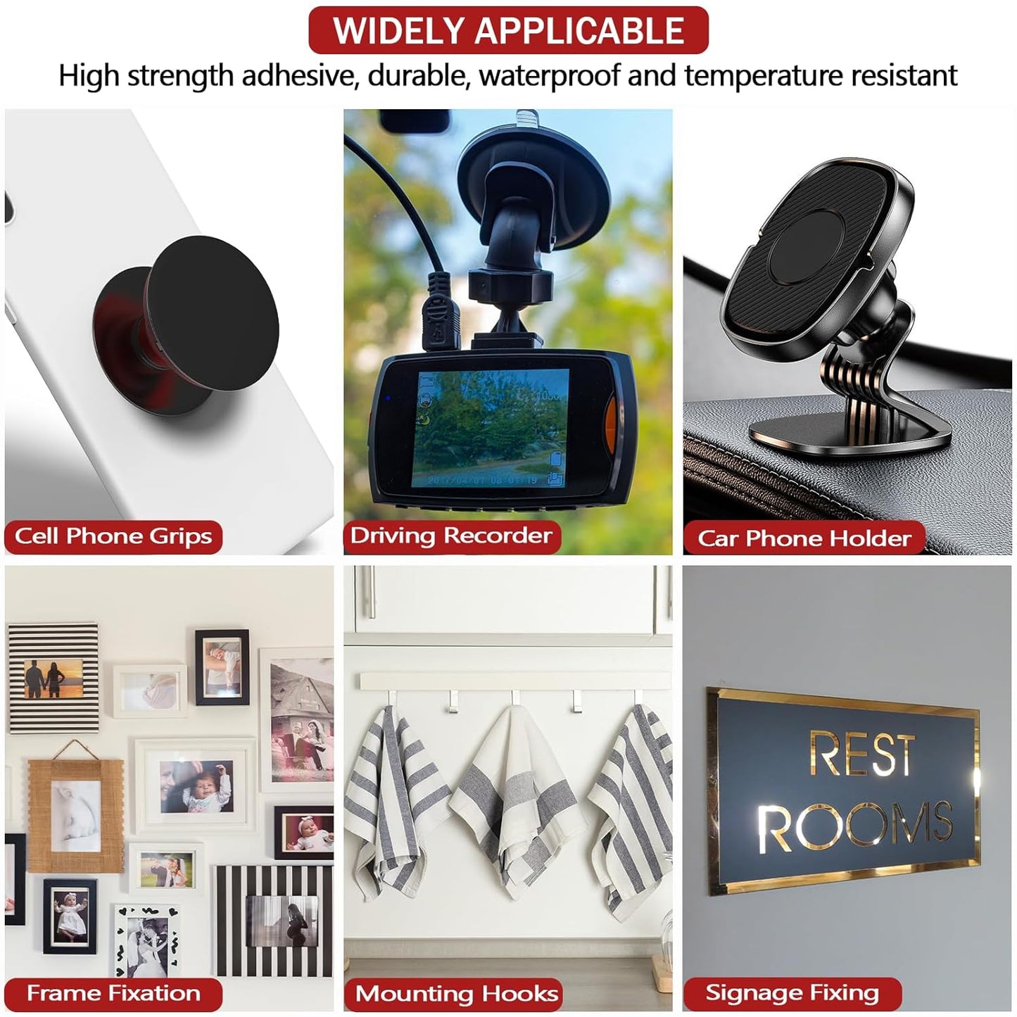 3M Double Sided Adhesive Pads Heavy Duty VHB 2" x 2" 0.025in Thick 20 PCS Square White 4930 Strong Adhesive Mounting Waterproof Foam Tape for Car Home Office Decor