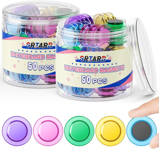 Grtard 100 Pcs Magnets for Whiteboard, Cute Fridge Magnets, Round Whiteboard Magnets Set, Dry Board Board Magnet, Strong Magnet for Fridge, Refrigerator, School, Office (Colorful, 3cm/1.18 inch)