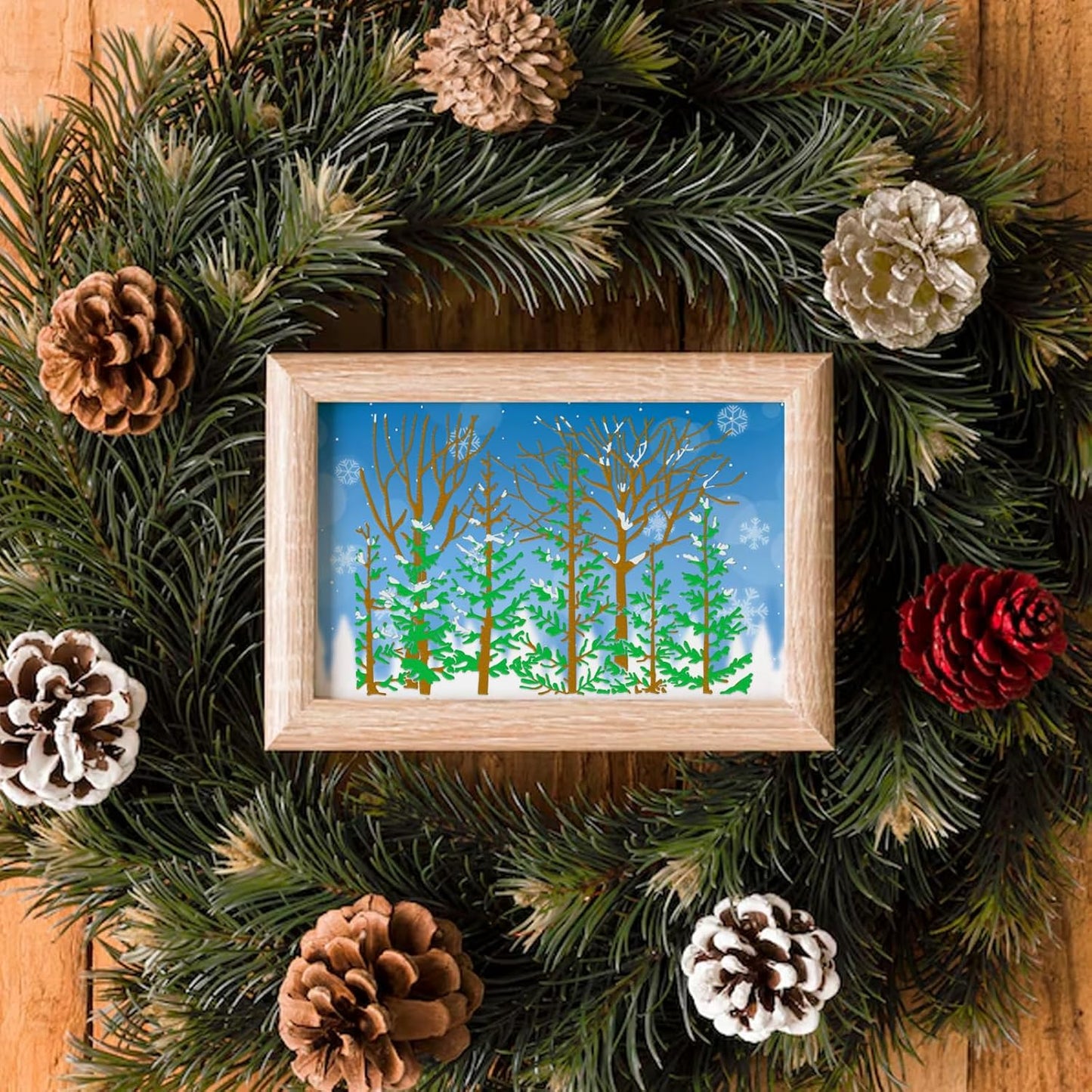 3D Textured Embossing Folders for Card Making, Forests Trees Plastic Embossing Folders Shrubs Plants Embossing Folder Craft Card Template for DIY Scrapbooking