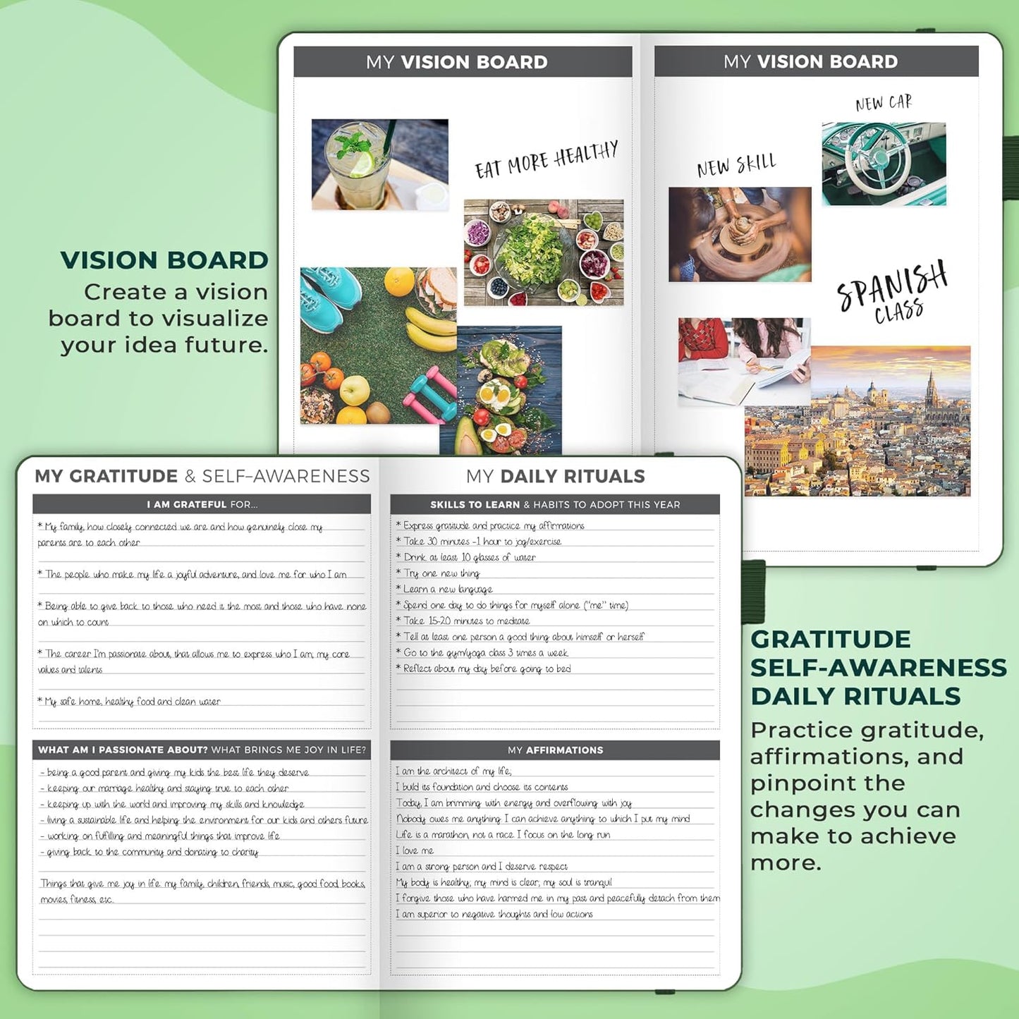 Clever Fox Planner – Undated Weekly & Monthly Planner for Productivity, Time Management & Goals – Organizer Journal – A5 (Dark Green)