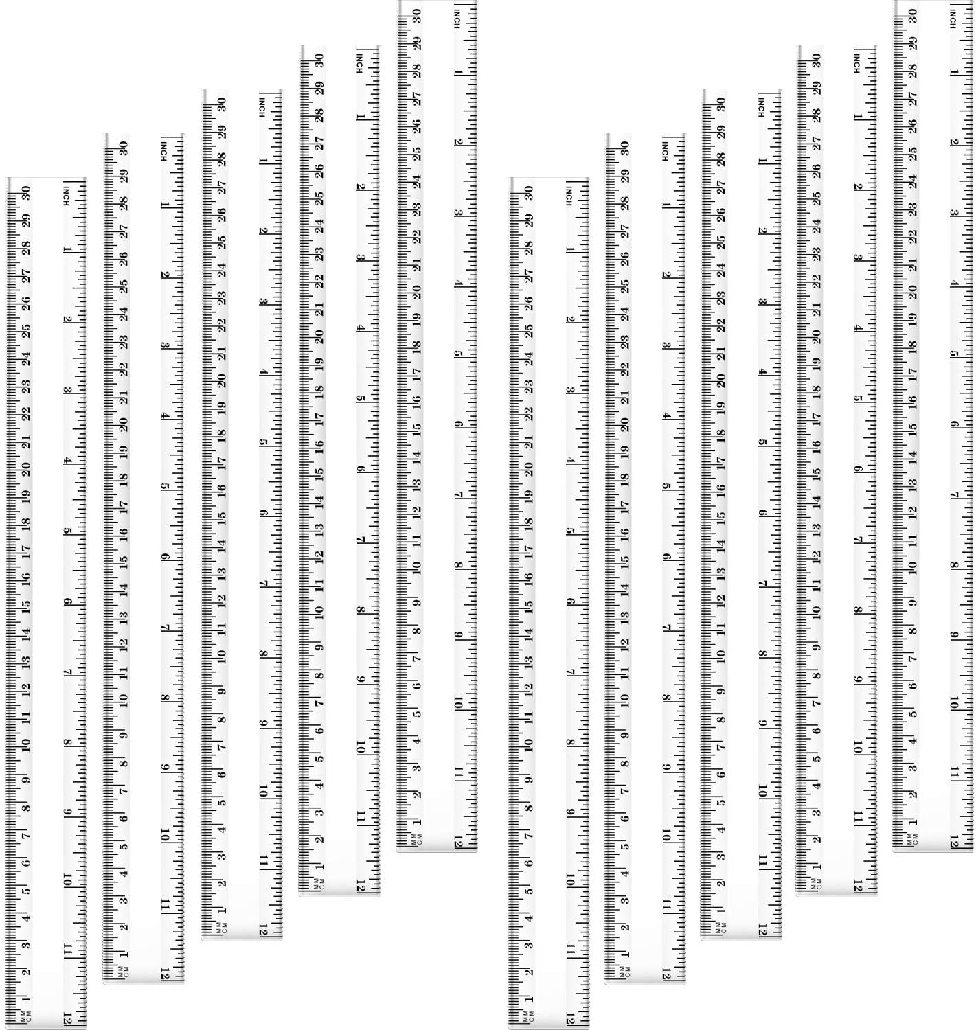 Chuangdi 20 Pieces 12 Inch Rulers Bulk Plastic Colorful Rulers for Kids Student Classroom School Office(Classic,Clear Color)