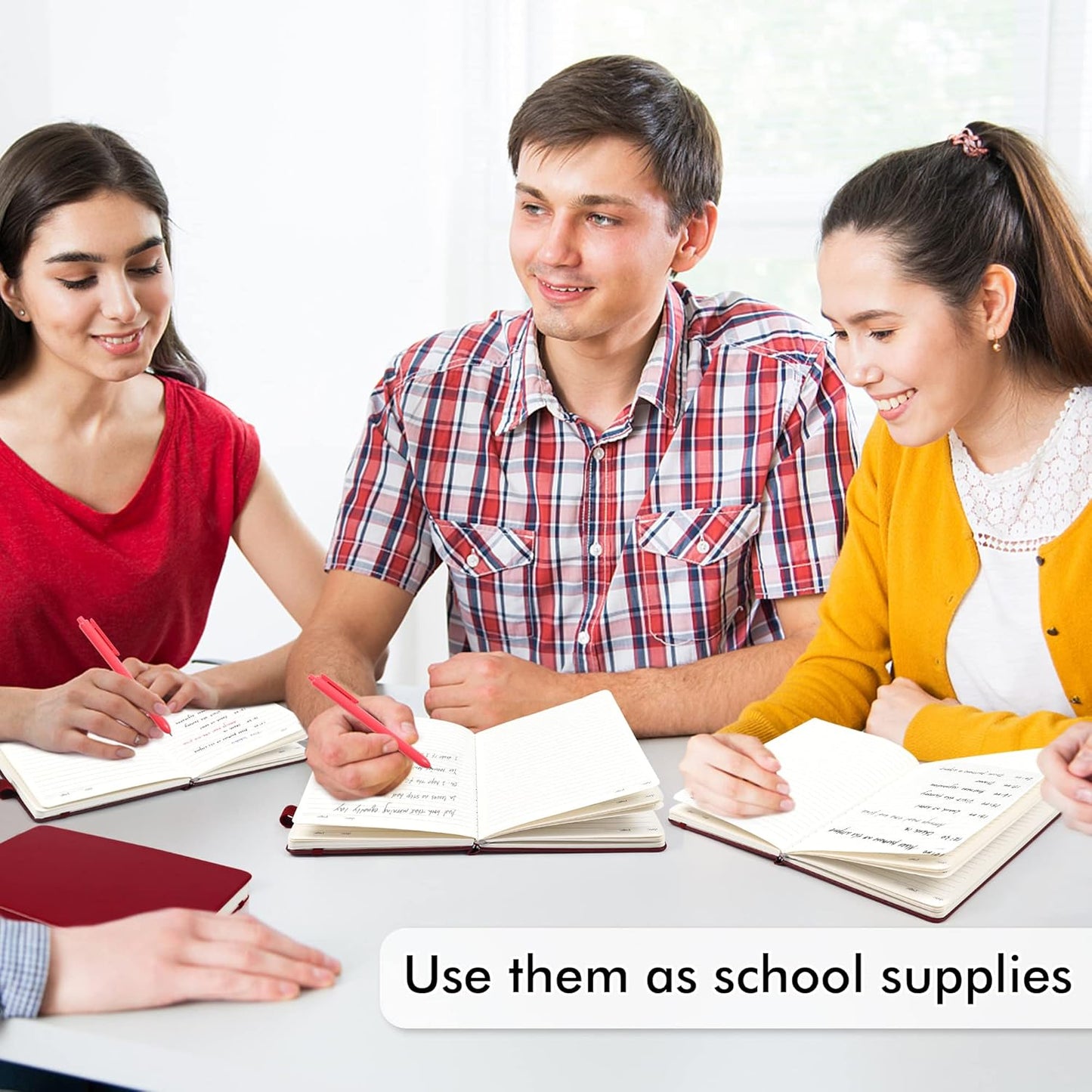 feela 24 Pack Journal Notebook for Work, Business Notebook Bulk Hardcover Lined Writing Journal with Pen Holder for Men Women Note Taking, with 24 Black Pens, 120 GSM, 5.1”x8.3”, A5, Wine