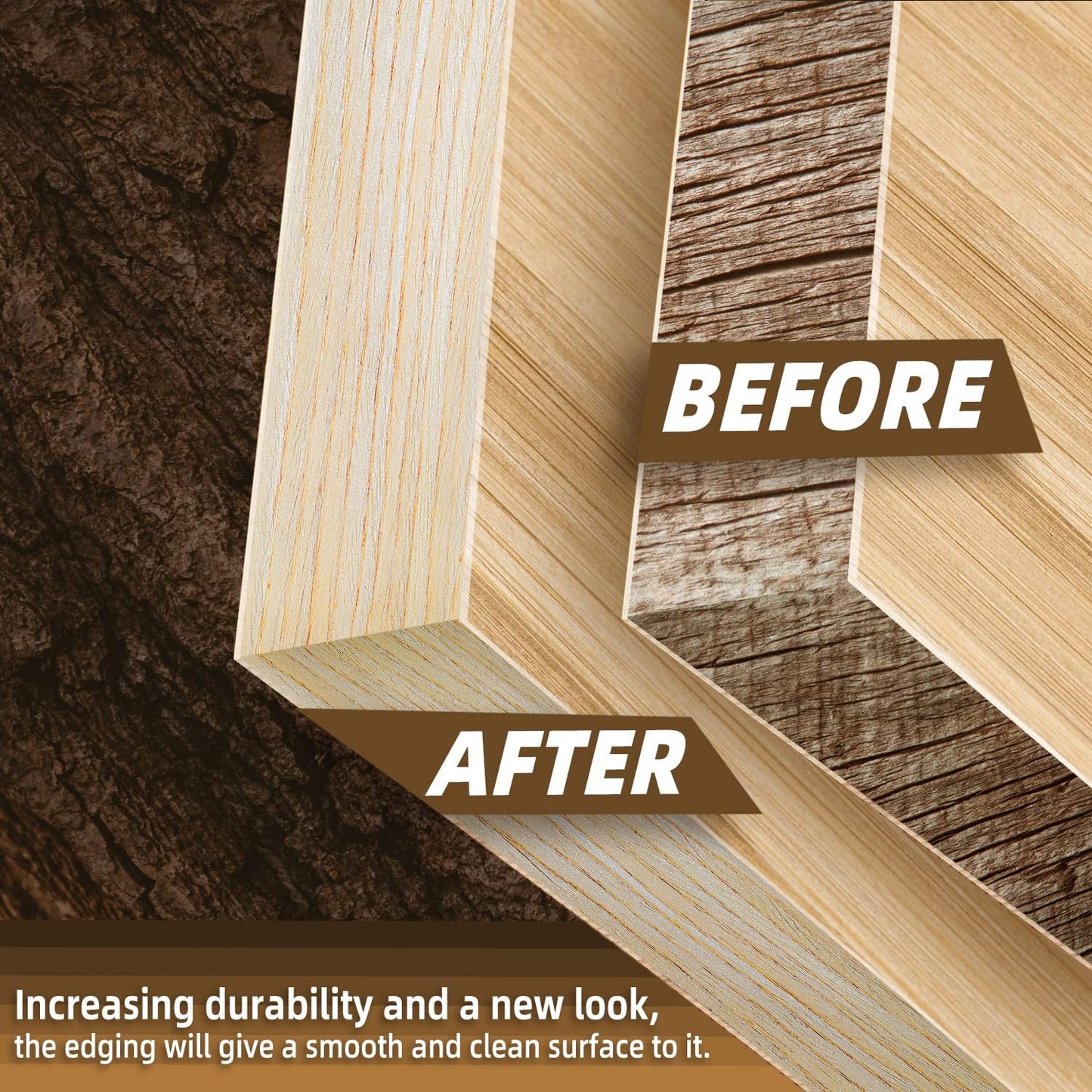 GSCIT Club Oak Edge Banding, 3/4 inch x 250ft roll of Veneer Plywood Edge Banding Preglued Flexible, Wood Tape Banding for Cabinet Repair