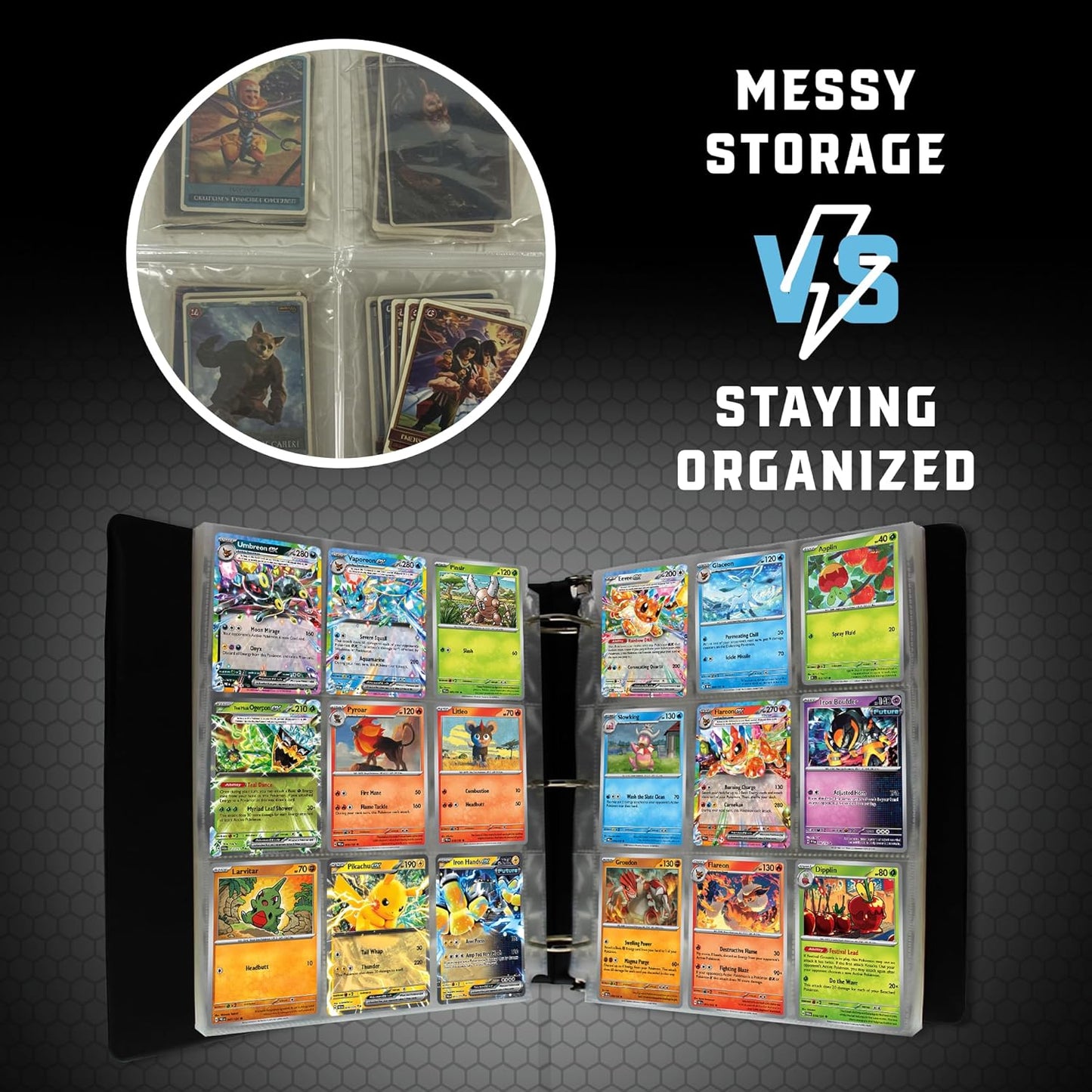 9-Pocket Card Sleeves Binder Sheets, 70 Count – Clear PVC-Free, Acid-Free Protector Sheets for Pokémon, YuGiOh, MTG, TCG, Game & Sports Cards