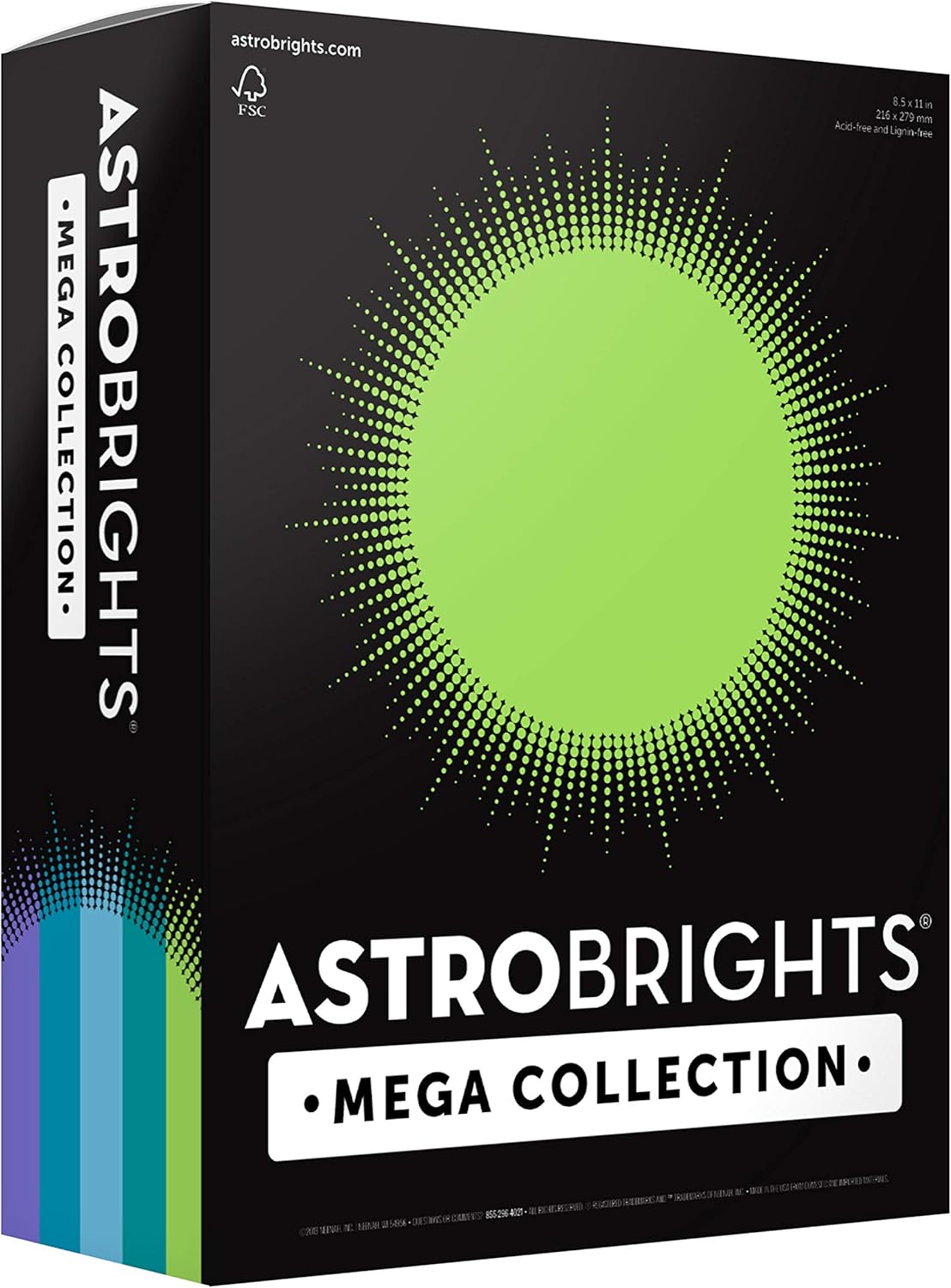 Astrobrights Mega Collection, 8.5" x 11" (91689) & Mega Collection, Colored Paper, 625 Sheets & Mega Collection, Colored Cardstock,"Classic" 5-Color Assortment, 320 Sheets