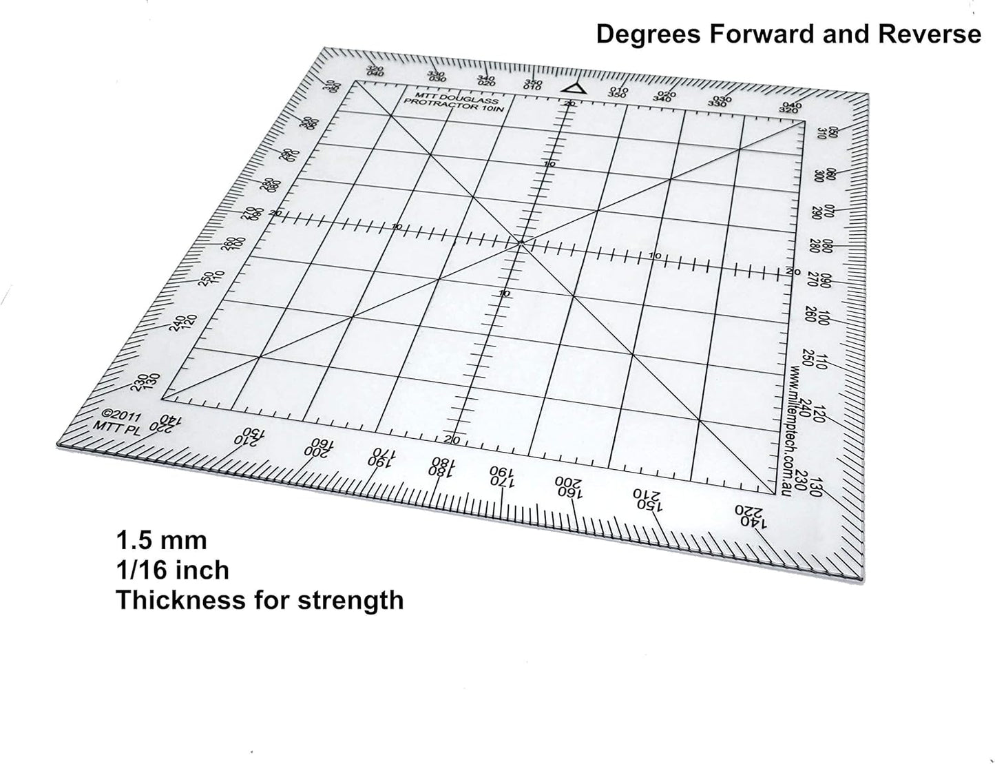 Douglas Protractor Graduated in Degrees for Angle Measurements and map Plotting for Outdoor, Marine or air Navigation, Hiking, Orienteering and Survival