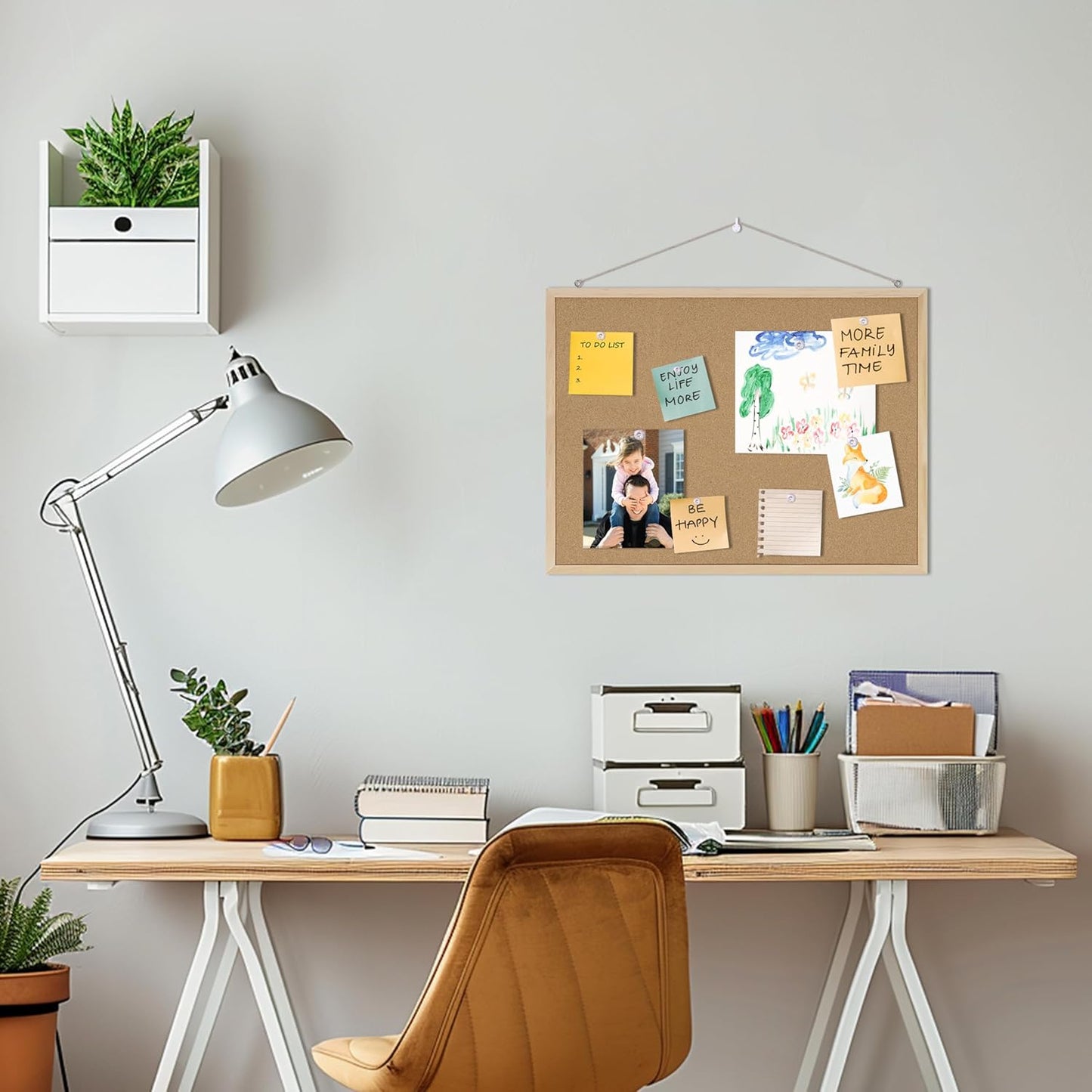 Cork Board 2Pack,24x18 Bulletin Board for Office with Pin Oak Wood Boards, Message Board or Vision Board.