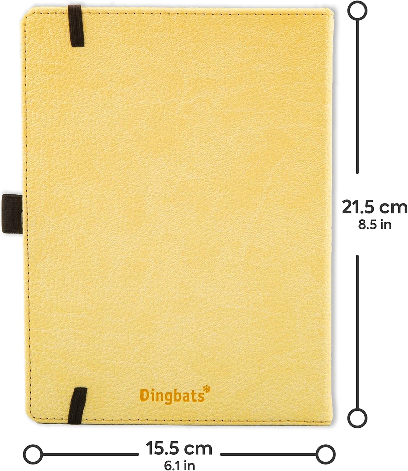 Dingbats* Wildlife Dotted Writing Journal Notebook A5 - Vegan Leather Hardcover - Ideal for Work, Travel - Pocket, Elastic Closure, & Bookmark