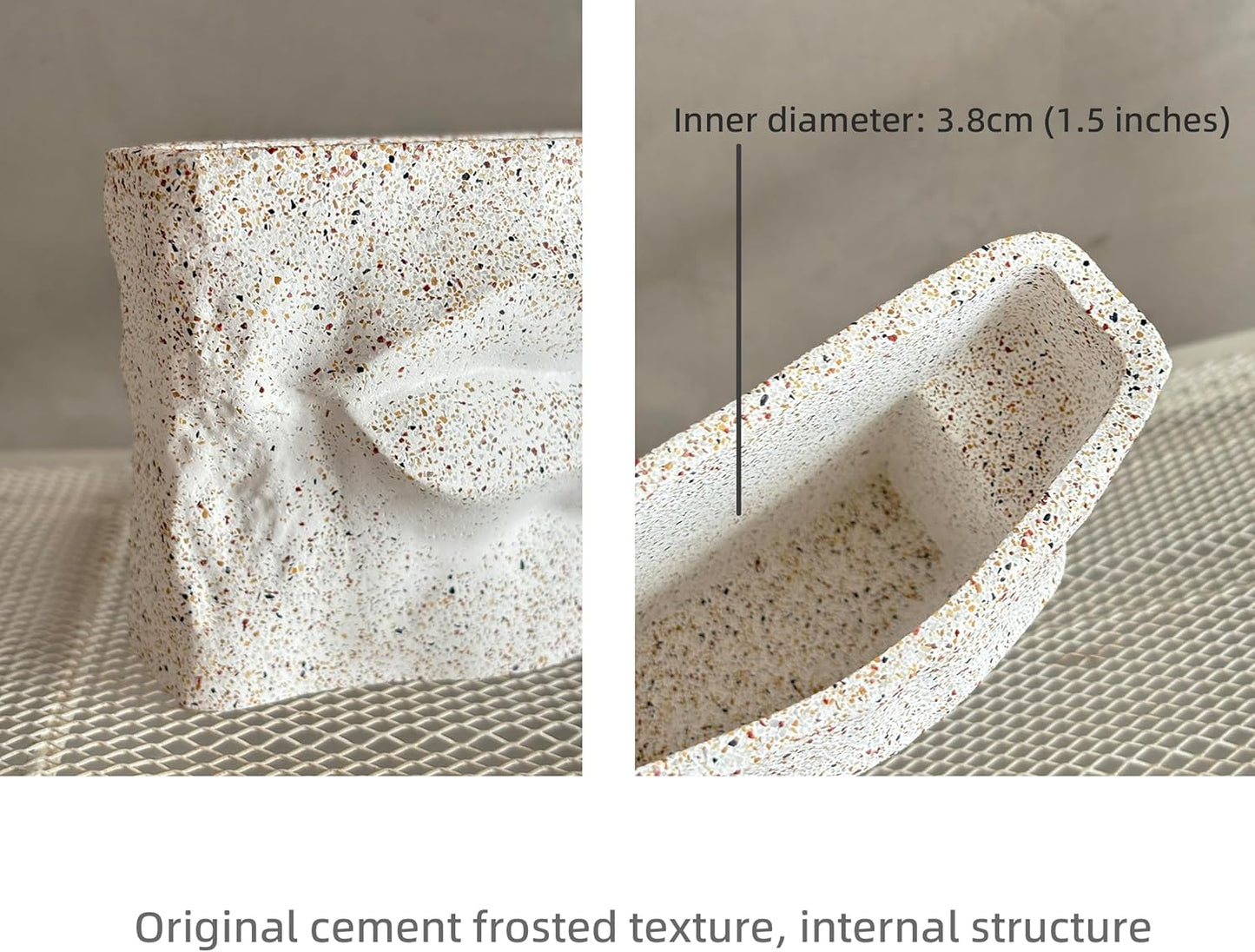 1PC Nordic - Style Textured Concrete Multi - Purpose Toothbrush Holders for Bathroom & Modern Pen Holder for Desk,Cement Toothbrush Stand