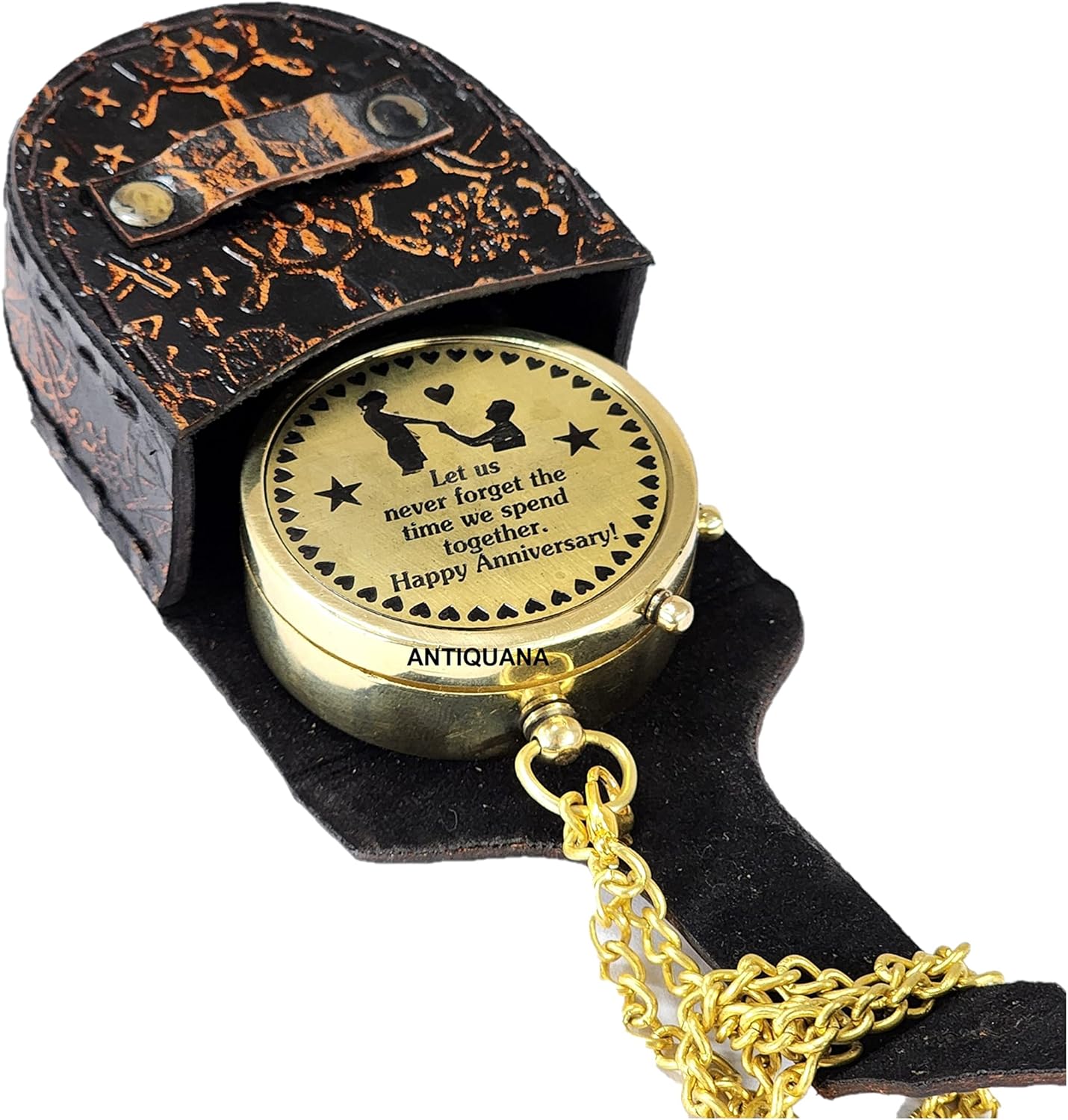 Brass Directional Engraved Compass, Baptism Gifts for Boys Girls, First Communion, Christian Gifts for Men, First Confirmation Gifts for Boys, Inspirational