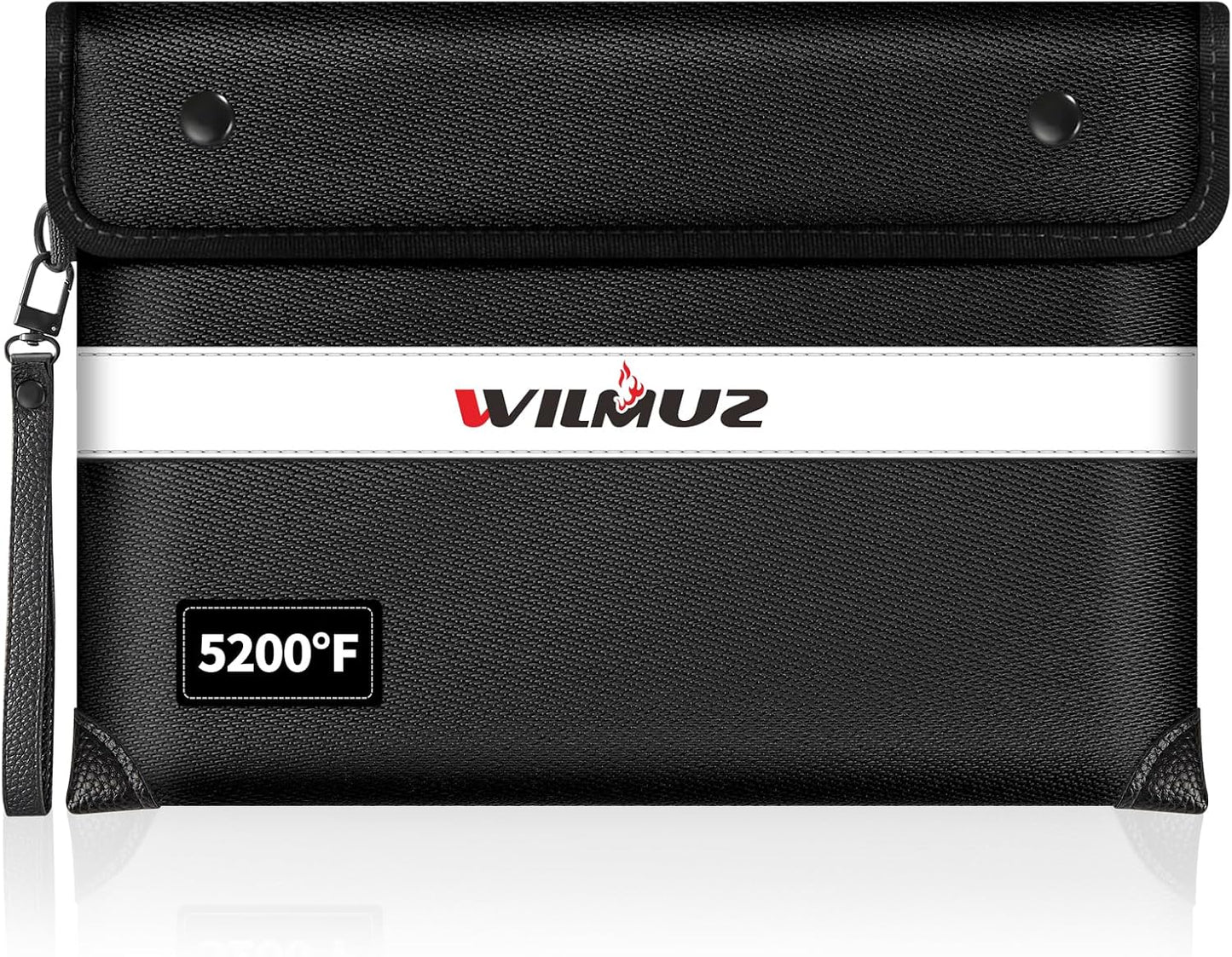 Fire Proof Money Bag for Cash 5200℉ Heat Insulated,Fireproof Waterproof Document Pouches with Double-Sided Reflective Strip,Money Envelopes for Cash,Valuables,Jewelry(11"x7.7",Black)