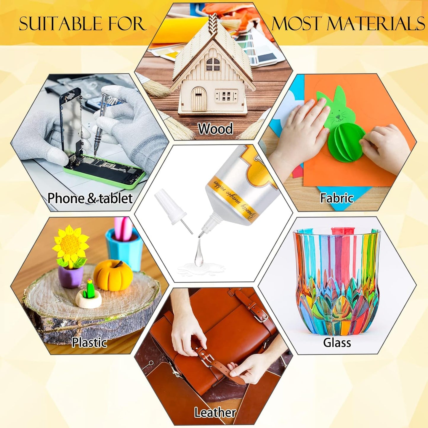 B7000 Rhinestone Jewelry Glue Clear, B-7000 Glue 3.7 fl oz Upgrade Multi-Function Adhesive Super Glue with Cap & Precision Tip for Repair, Small Hobby Models, Metal Stone Crafts, Fabric, Shoes(110ML)