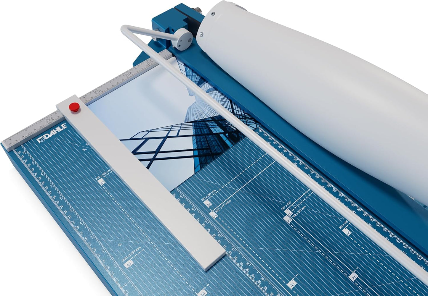 Dahle 567 Premium Guillotine Trimmer, 21" Cut Length, 35 Sheet Capacity, Self-Sharpening Blade, Manual Clamp, w/Safety Guard