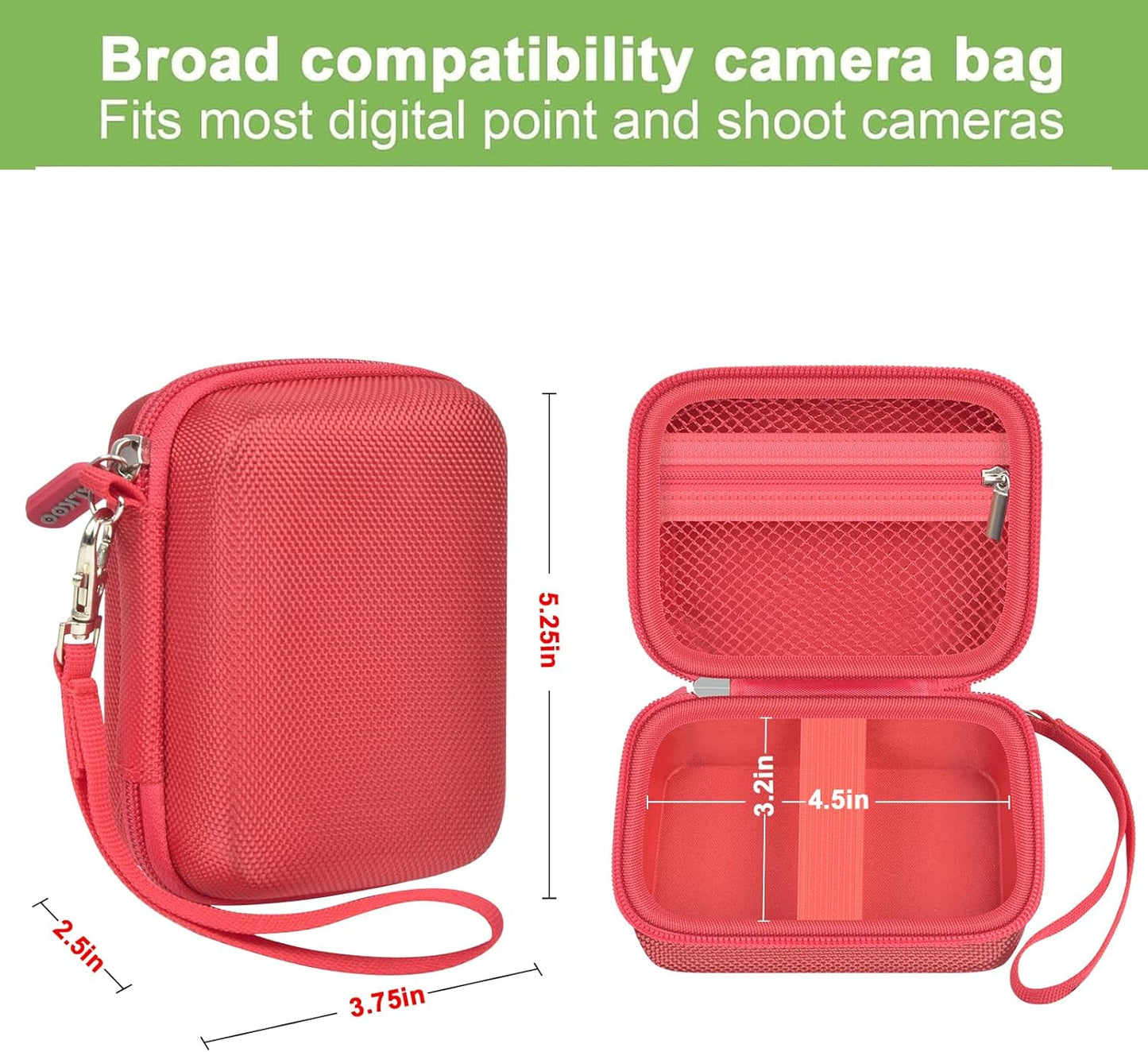 Case Compatible with VAHOIALD FHD 1080P Digital Camera/for CAMKORY Digital Point and Shoot/for Kodak PIXPRO FZ45-BK 16MP Vlogging/for IWEUKJLO/for Nsoela, Holder for SD Card More (Red)