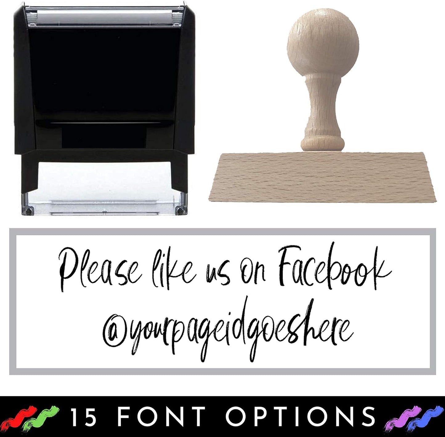 Custom Stamp - 20 Font Options - Name Stamp - Return Address Stamp - Up to 3 Lines Wood Handle or Self-Inking (3/4" x 1-7/8")