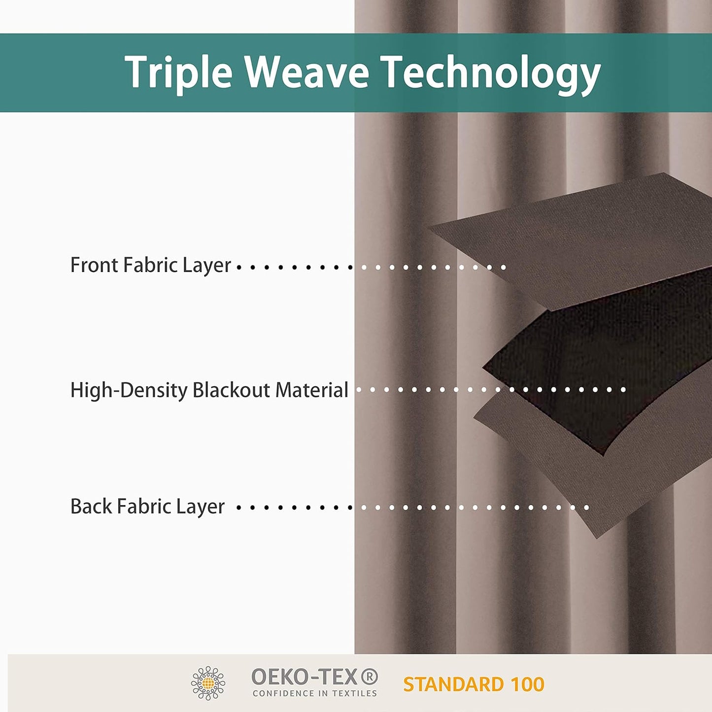 BONZER Room Divider Curtain Total Privacy Wall Noise Reducing Extra Wide Blackout Curtains for Patio Sliding Glass Door, 96L x 150W Inch (8L x 12.5W ft), 1 Panel, Khaki