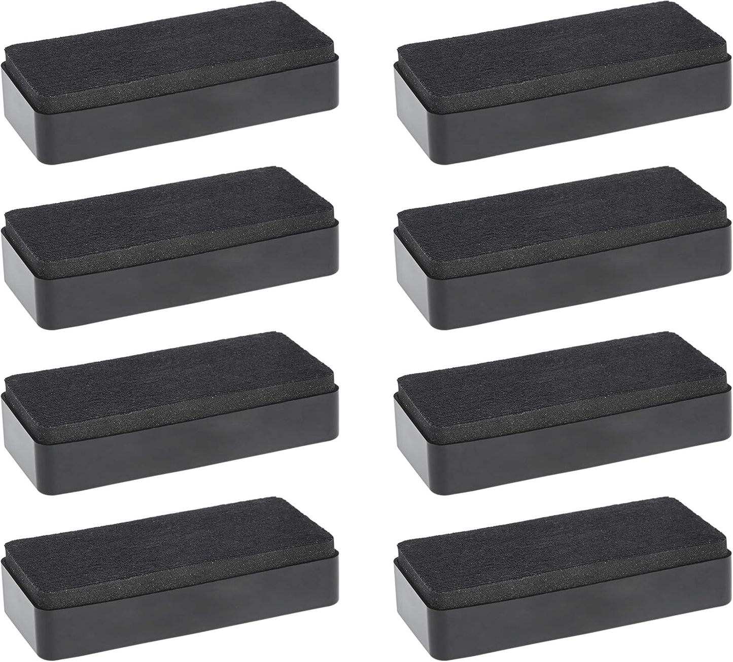 Amazon Basics Dry-Erase Whiteboard Eraser, for School, Office, Home, and Classroom, Black, 8-Pack,