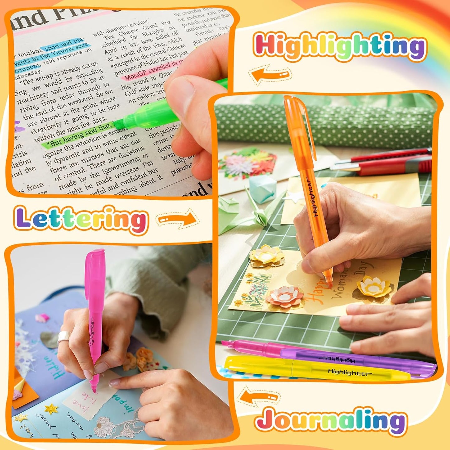 GORWARE 96 Pcs Highlighters, 6 Assorted Colors, Chisel Tip, Non-Toxic Markers for Highlighting at Home, School, or Office – Perfect for Adults & Kids (96)