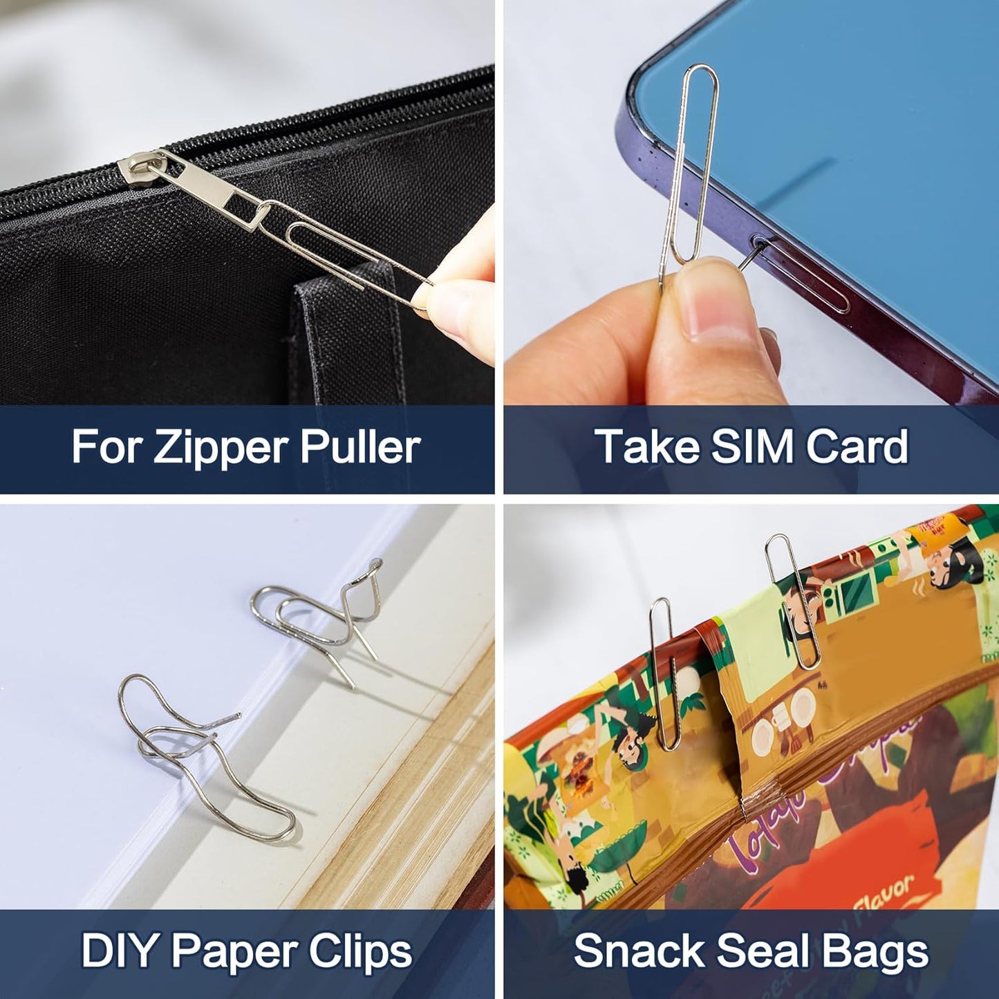 Deli Jumbo Paper Clips Nonskid, 300 Large Paper Clips, 3 Boxes of 100 Each, Silver