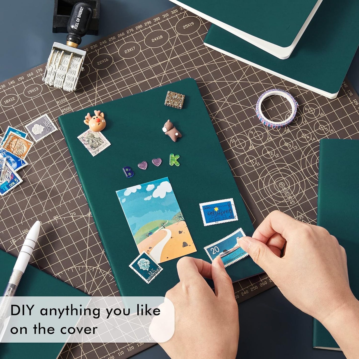 36 Pack Soft Cover Journal Bulk, Feela Lined Blank Travel Journal for Women Men Writing, Notebooks College Ruled for Work, Note Taking Notebook School Business Supplies, 8.2” x 5.5”, A5, Dark Green