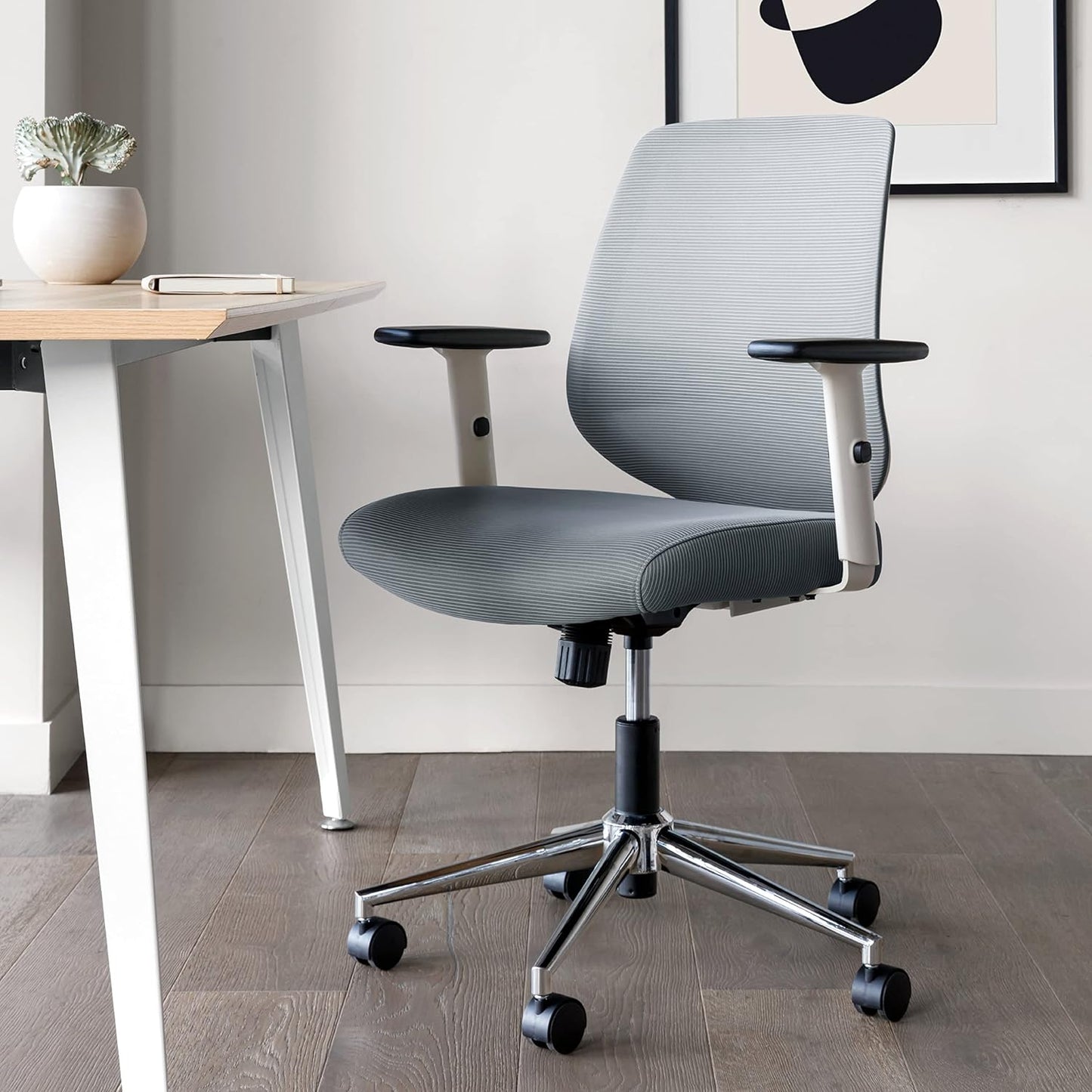 Branch Daily Chair - Computer Office Chair with Swivel, Lumbar Rest, and Adjustable Armrests - Sustainable, Stylish Mesh, & Adjustable Armrests - Comfortable Seating for Improved Posture - Slate