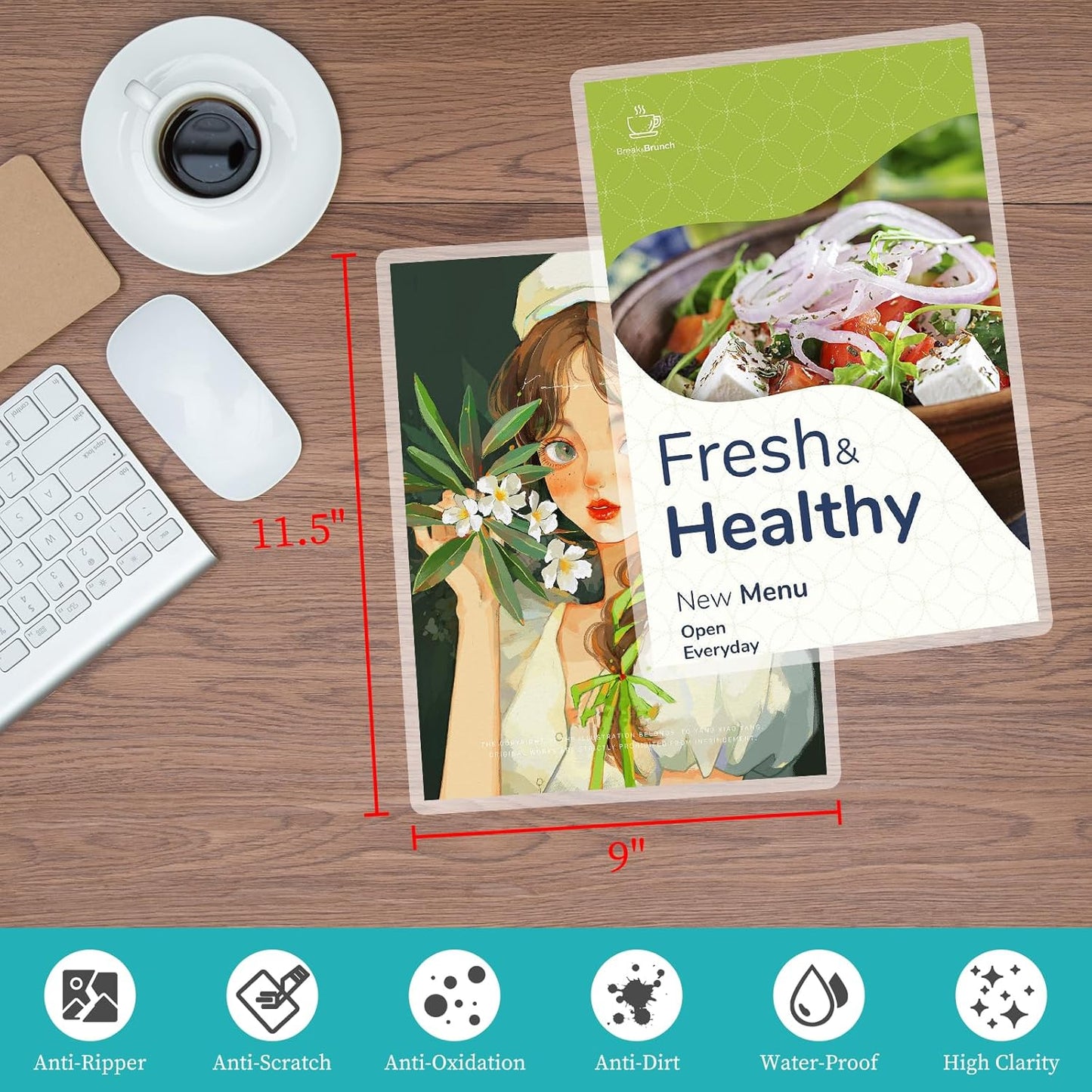 5 Mil Thermal Laminating Sheets 200 Packs, Clear 9" x 11.5" Laminating Pouches Rounded Corner, Holds 8.5 x 11 Inch Sheet, Letter Size Lamination Paper for Laminators