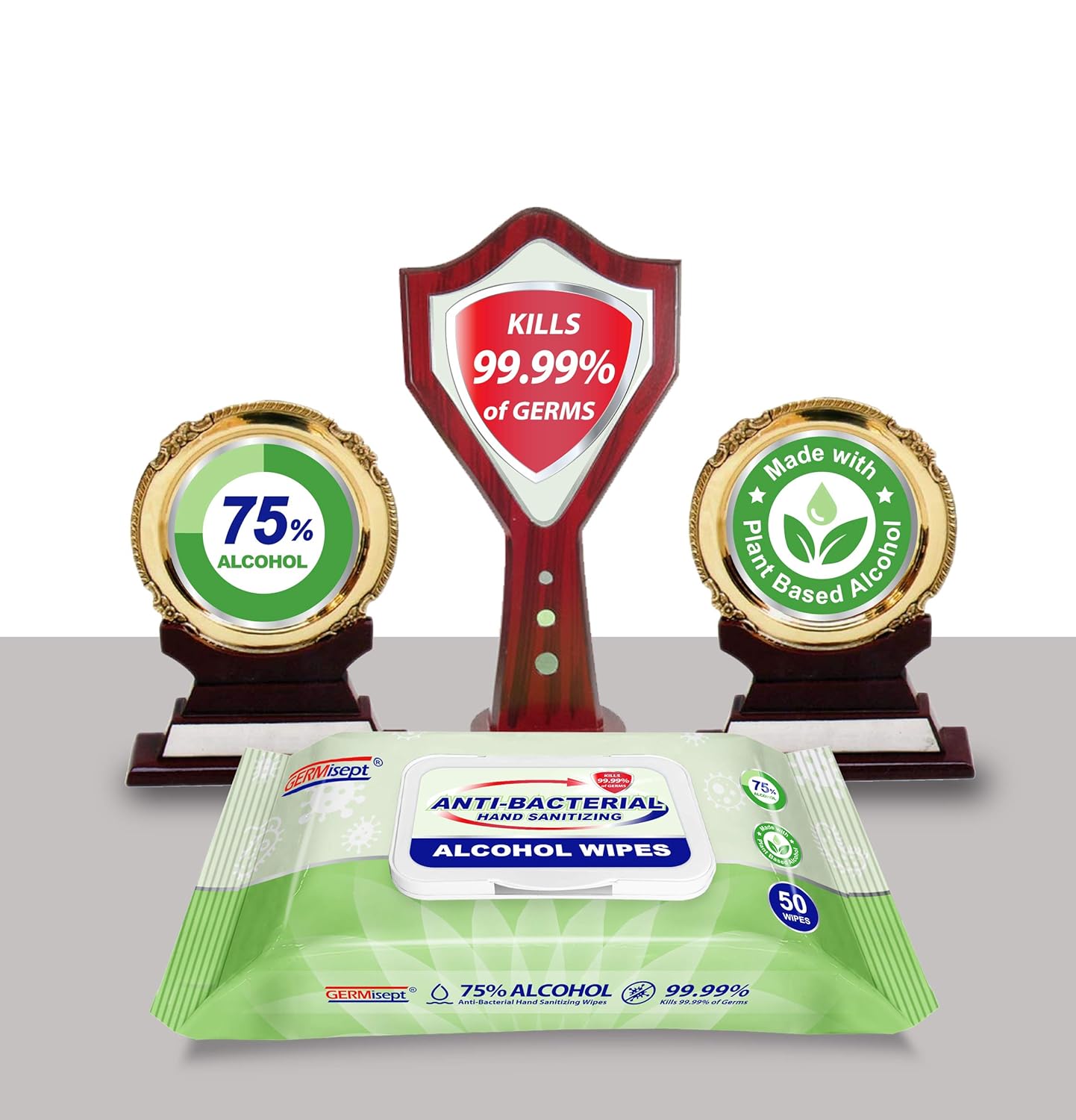 Germisept 75% Alcohol Advanced Hand Sanitizing Wipes | 50 Count per Pack x Pack of 3 = 150 Wipes