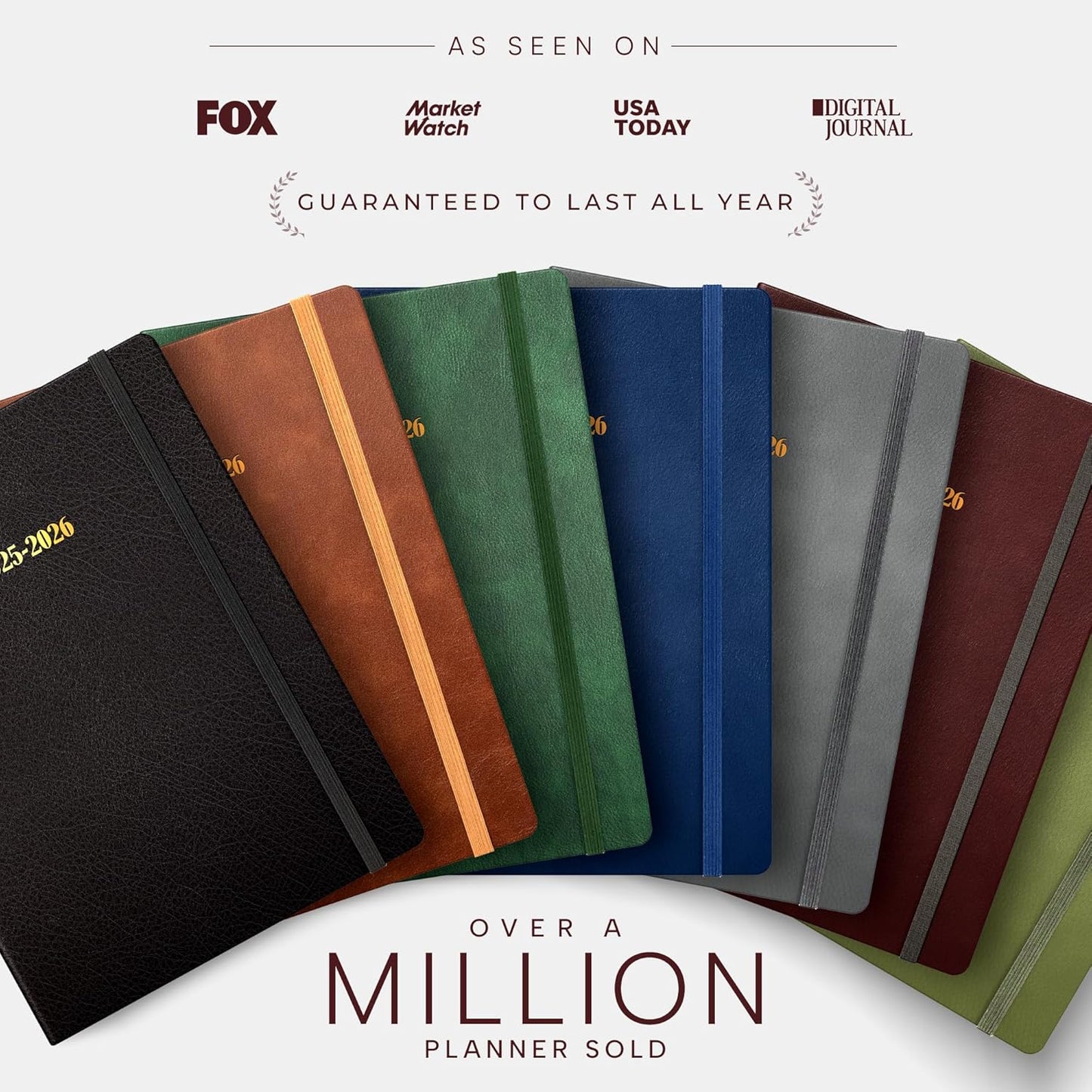 Ensight 2025-2026 HARDCOVER Leather Planner Weekly & Monthly - 6.5x8.5 Inches - Academic Planner Business Personal or Student - Pen Holder, Thick Paper, July 2025 - June 2026 (Red)