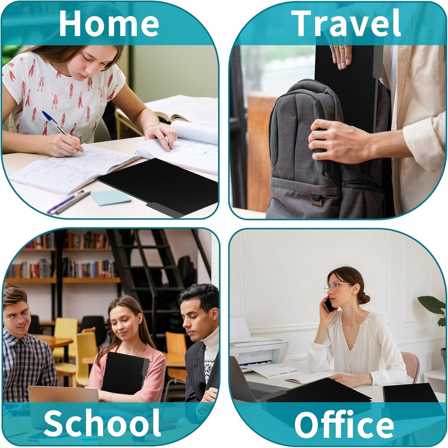 36 Packs Colored File Folders,Black File Folders,Two Tone Color File Folder 8.5 x 11 Inch,1/3 Cut Tabs Letter Size,Manila File Folders for Office,School and Home,Organization