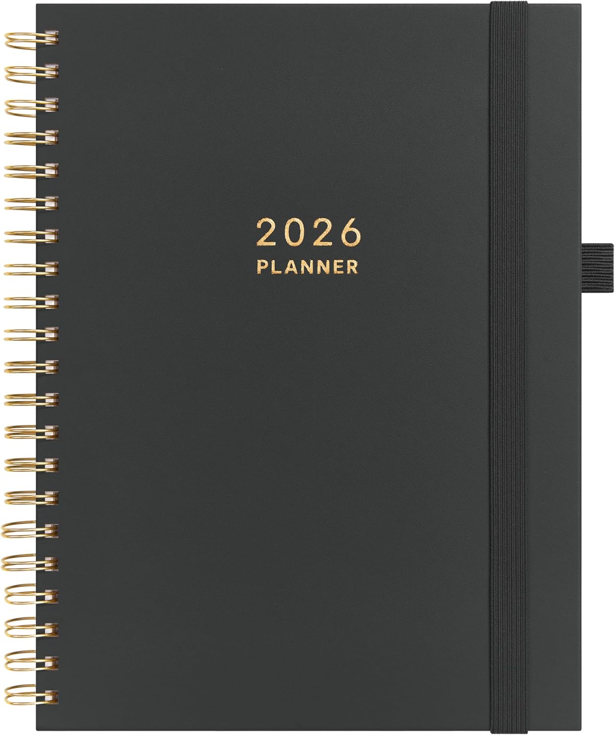 And Per Se 2026 Planner, A4 Size-Daily, Weekly & 18-Monthly Leather Hardcover Planner, Daily Schedule, Monthly Tabs, 100 GSM Thick Paper(Black)