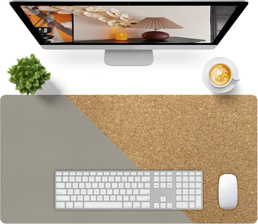 Bloss Grey Desk Mat, Leather Desk Pad, Desk Matt for Desktop, Waterproof Desk Pad Mat, Computer Mat for Office Work/Home/Decor/Desk Protector/Cover(31.5 x 15.7 Inches)