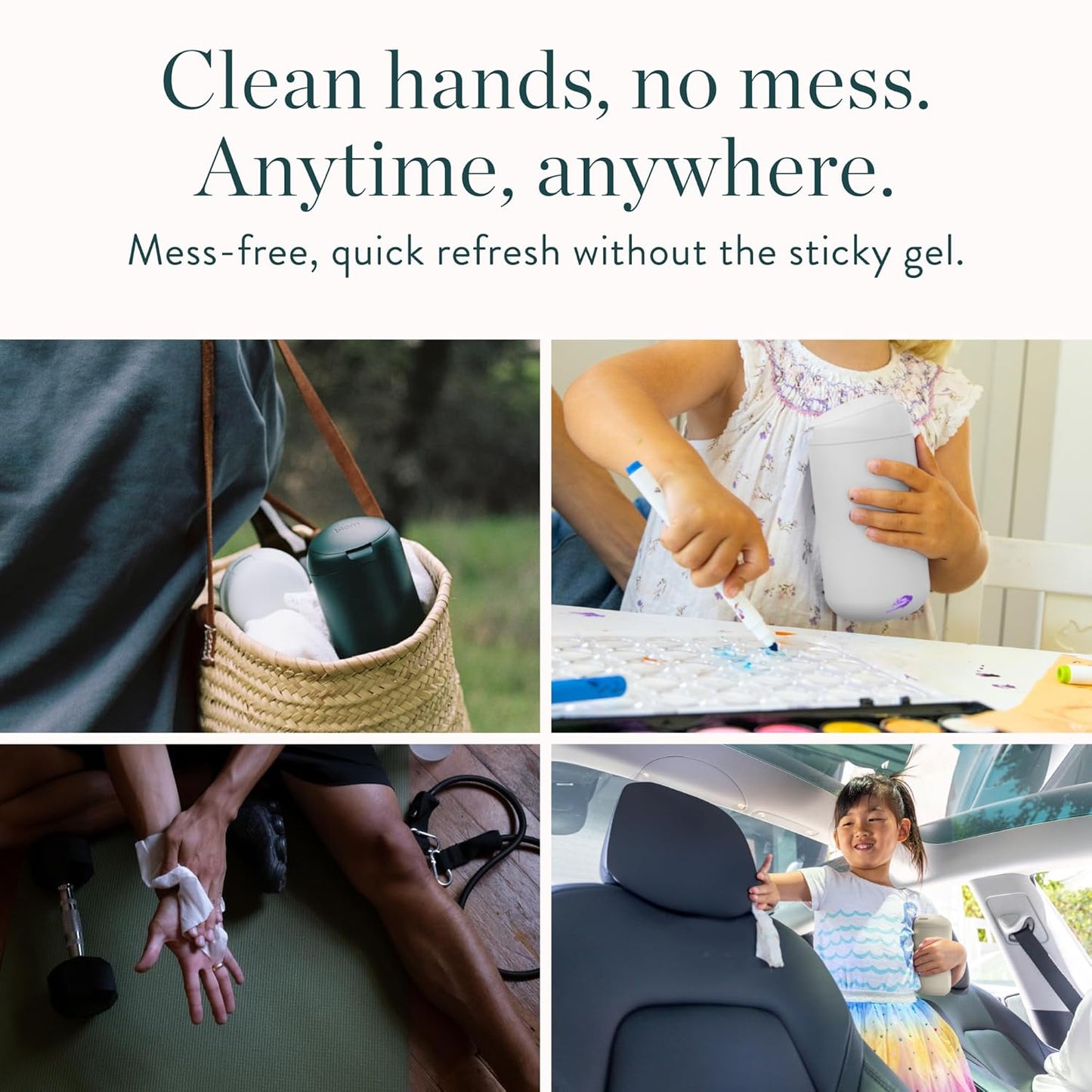 Biom Biodegradable Hand Sanitizing Mini Wipes 8-Pack Refill Kit - Kid-Safe | Plant-Based Hand Wipes for Home & Travel | Natural, Non-Toxic Wet Wipe with Aloe for Soft Skin | Eucalyptus Chill