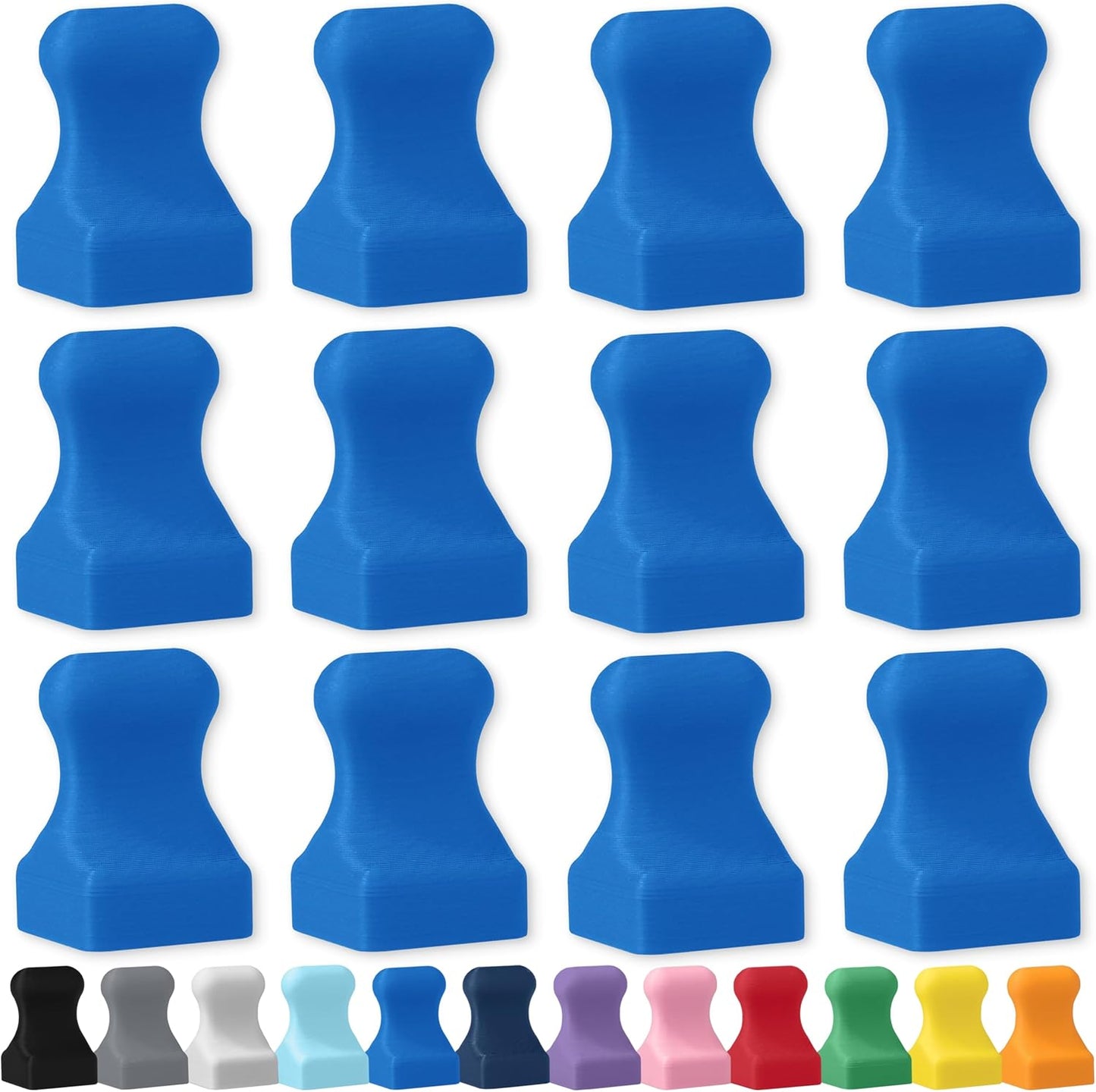 Glassboard Studio MiniPawn Magnet - Strong Neodymium Rare Earth Magnets for Fridge, Whiteboard, Locker & Magnetic Glassboards - Crafting & Office Use - Strong Fridge Magnets (Cobalt Blue, 12)