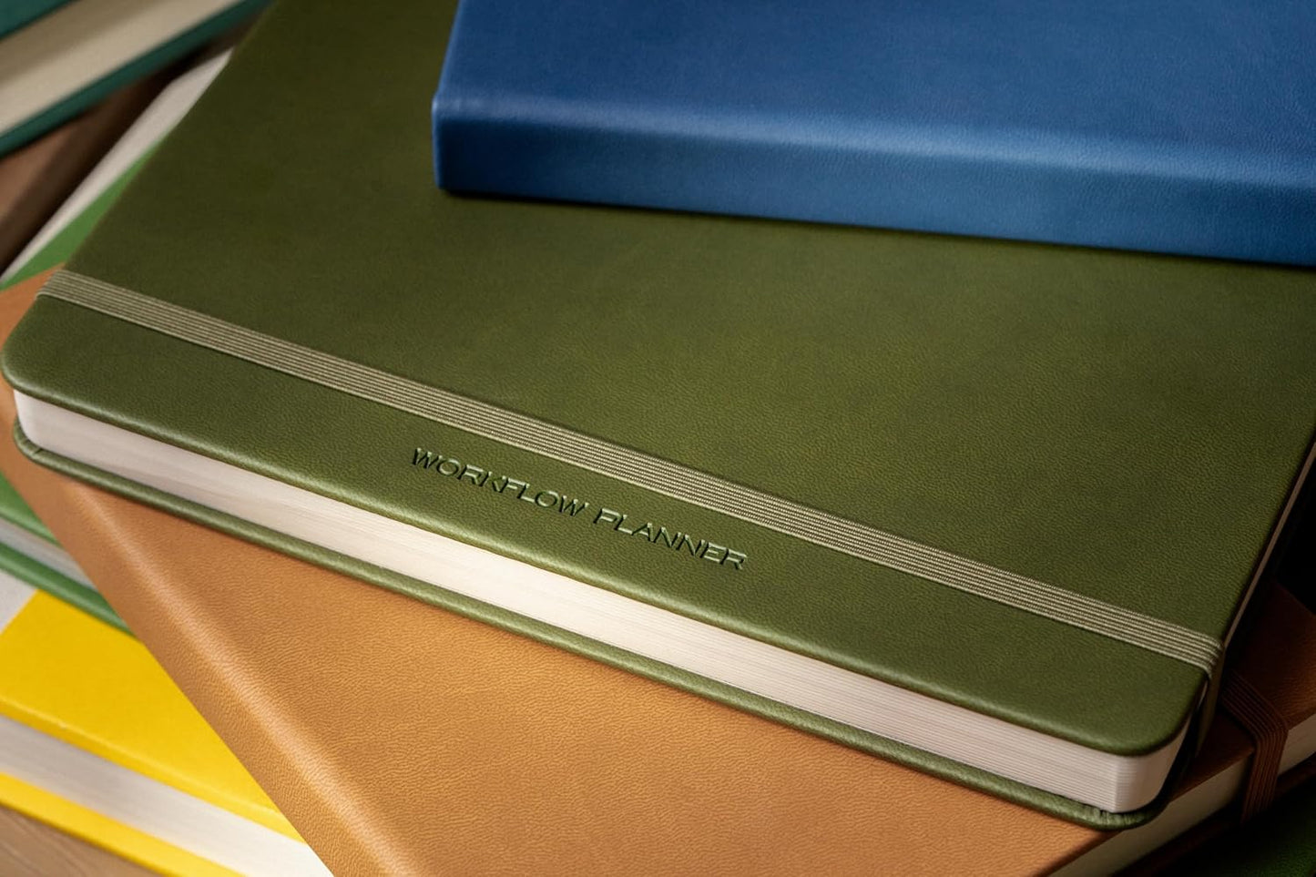 Anecdote 2026 Planner: 52 Week Daily Planner, Yearly, Monthly & Weekly Workflow for Planning Your Success – Vegan Leather Hardcover, Start Anytime & Achieve your Goals - Neon Yellow