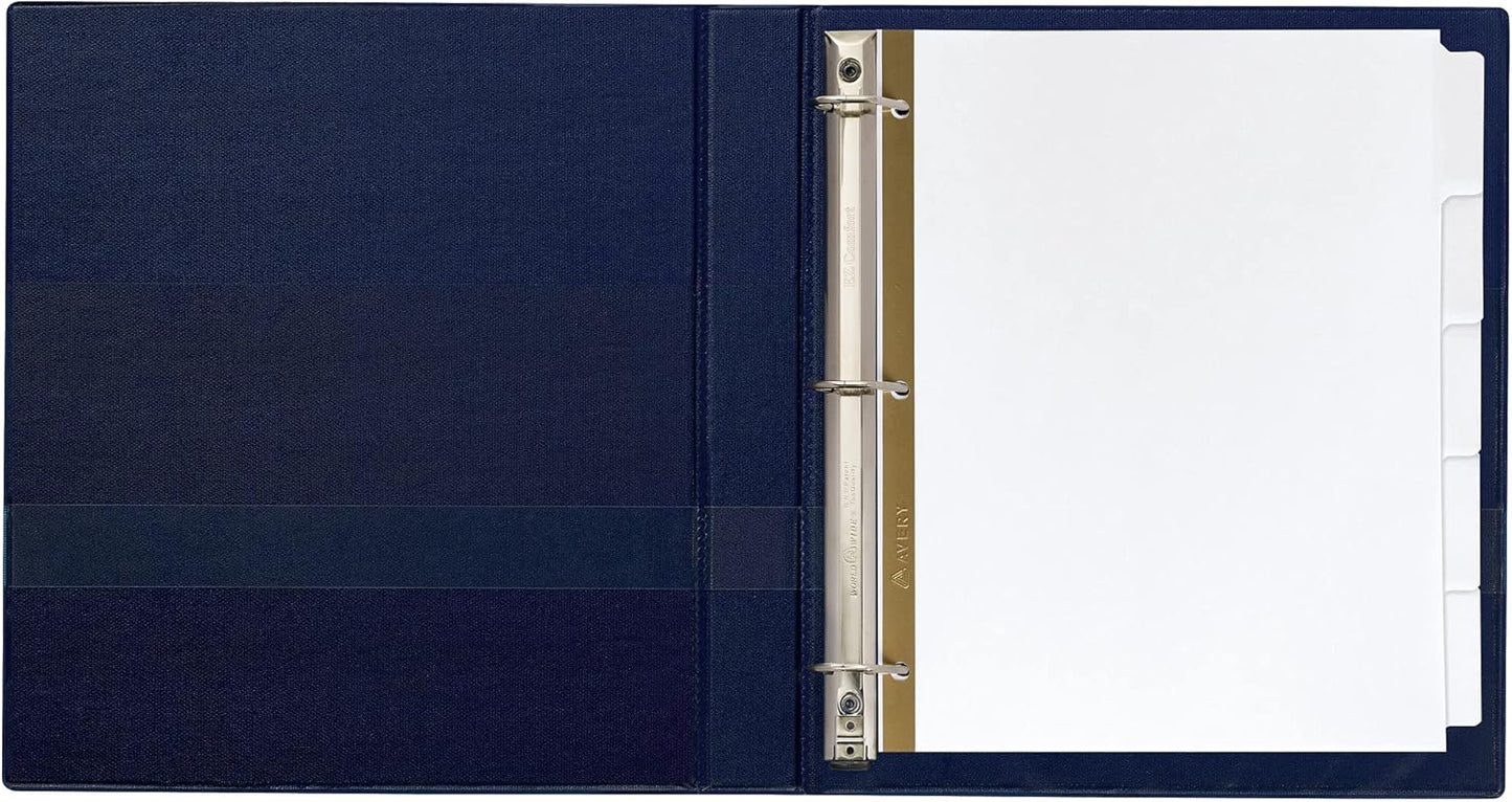 Avery Write & Erase Big Tab Paper Dividers for 3 Ring Binder, White, 5 Tab Set, 10 Packs, 10 Sets Total (23075)