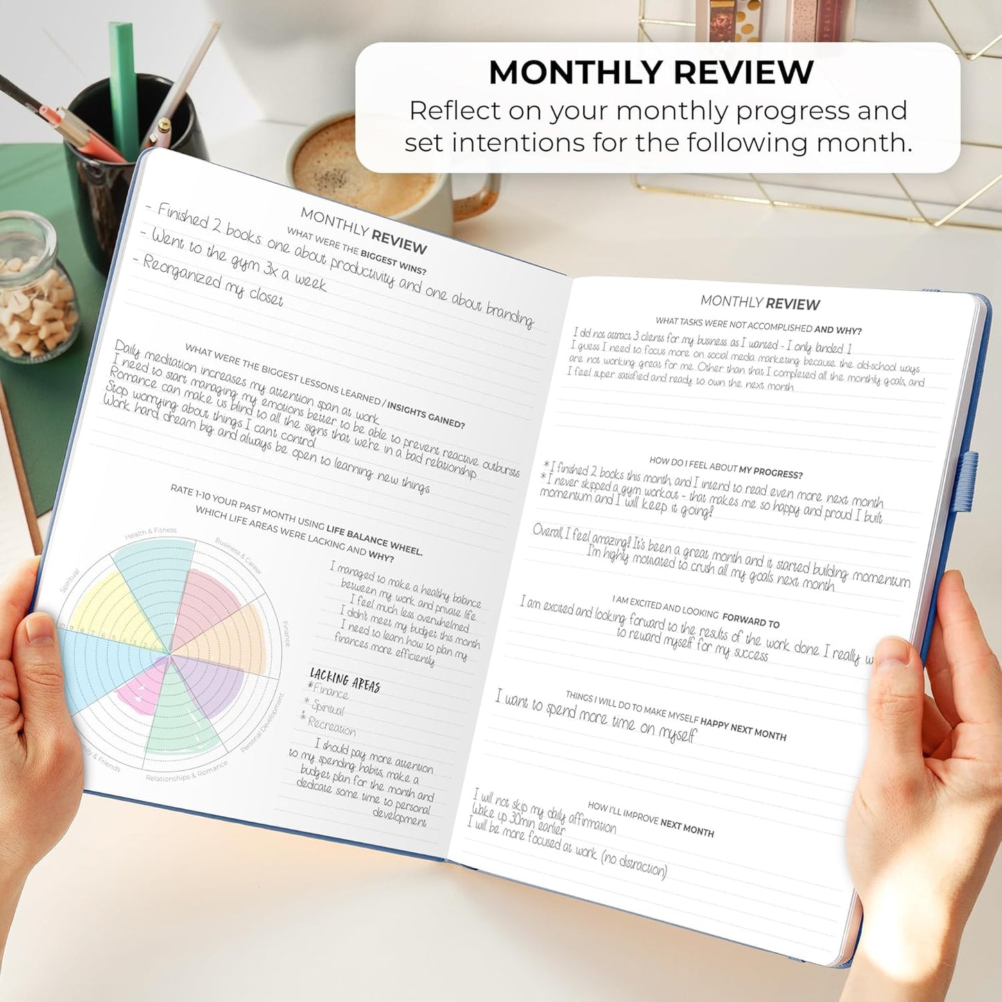 Clever Fox Planner PRO Schedule – Undated Weekly & Monthly Life Planner with Time Slots, Appointment Book & Daily Organizer, A4 (Dark Blue)