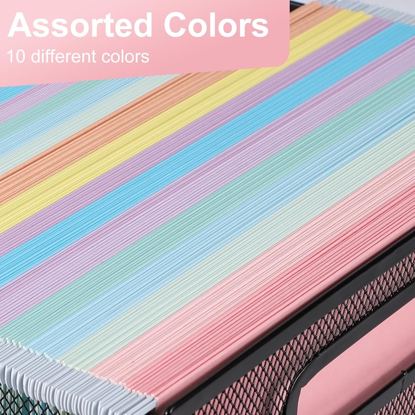 Hanging File Folders, 50 Pack Letter Size Hanging File folders with 1/5-cut Tabs, Stay Organized for Your Home and Office Bulk File, Documents and Paper, Macaron 10 Colors